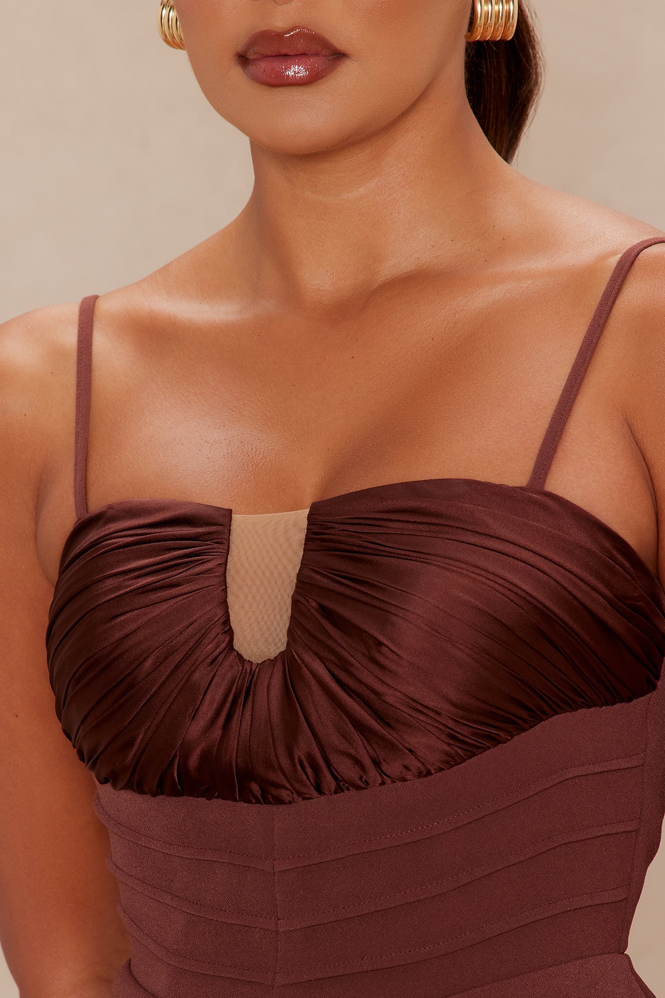 Marnie Pleated Mini Dress - Chocolate