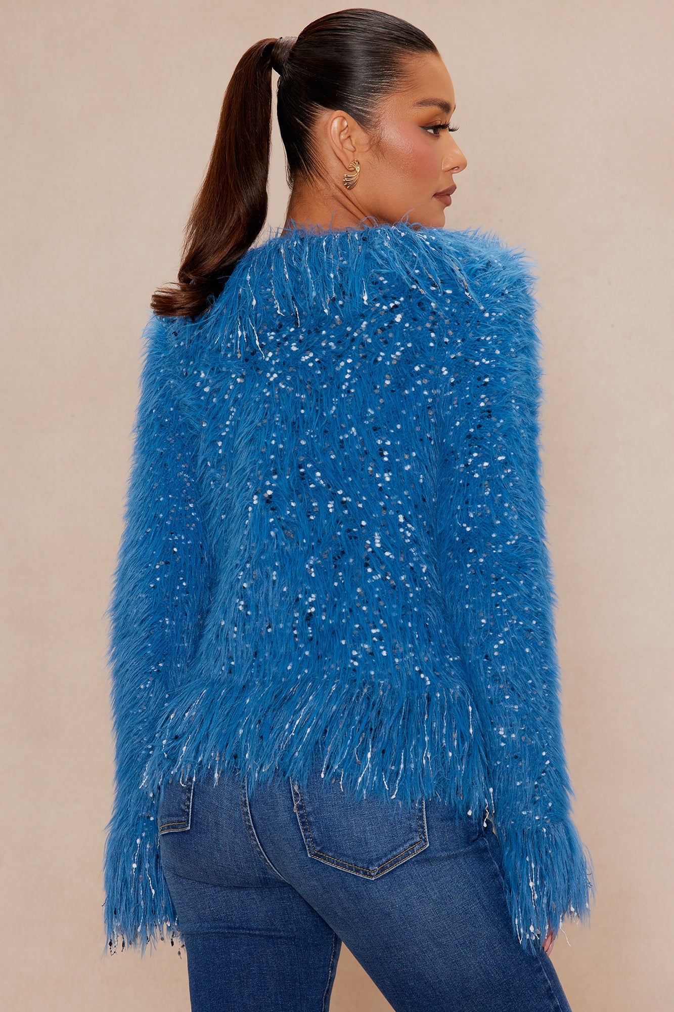 Giselle Frayed Cardigan - Blue