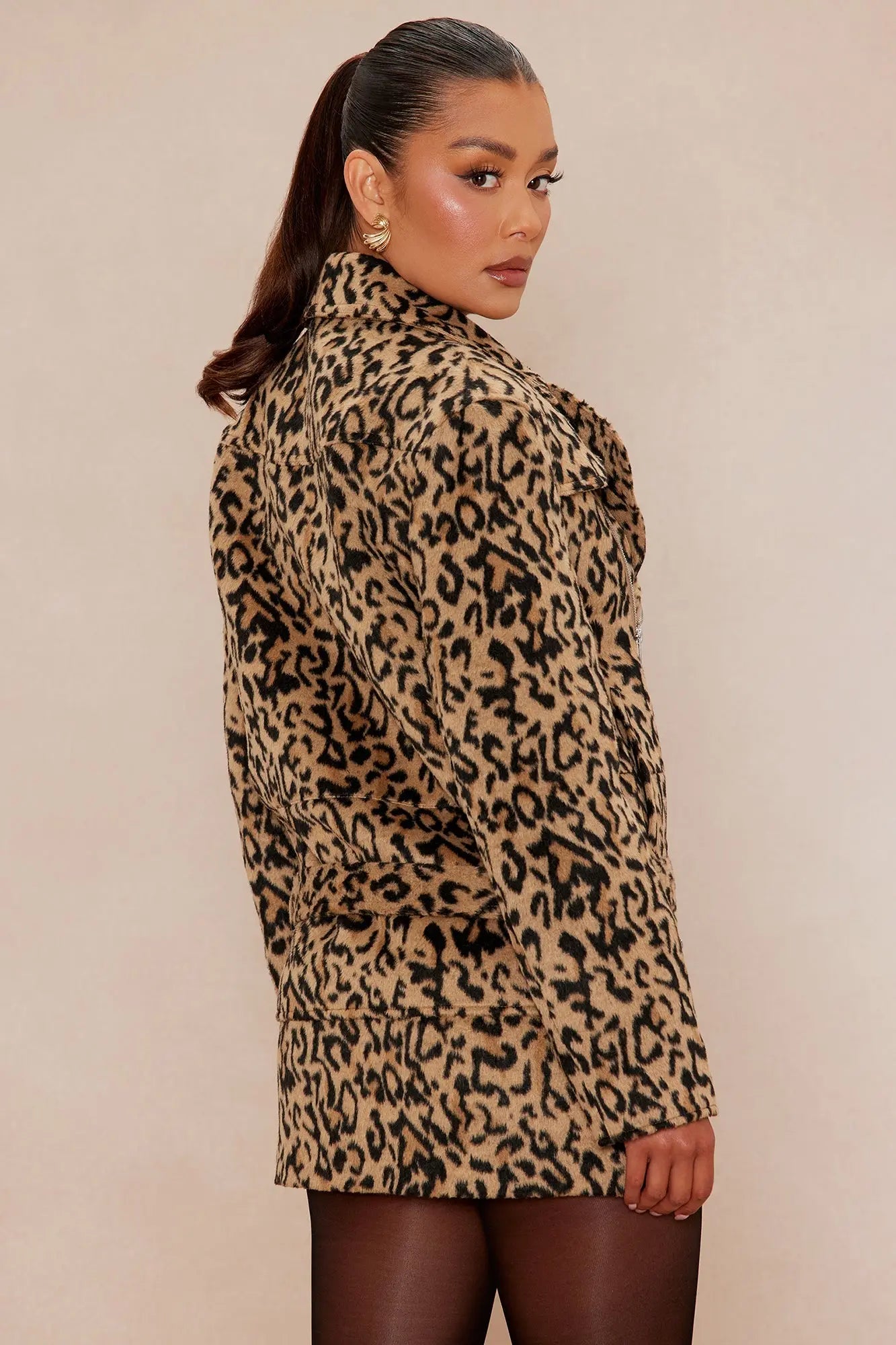 Tracee Wool Jacket - Leopard 