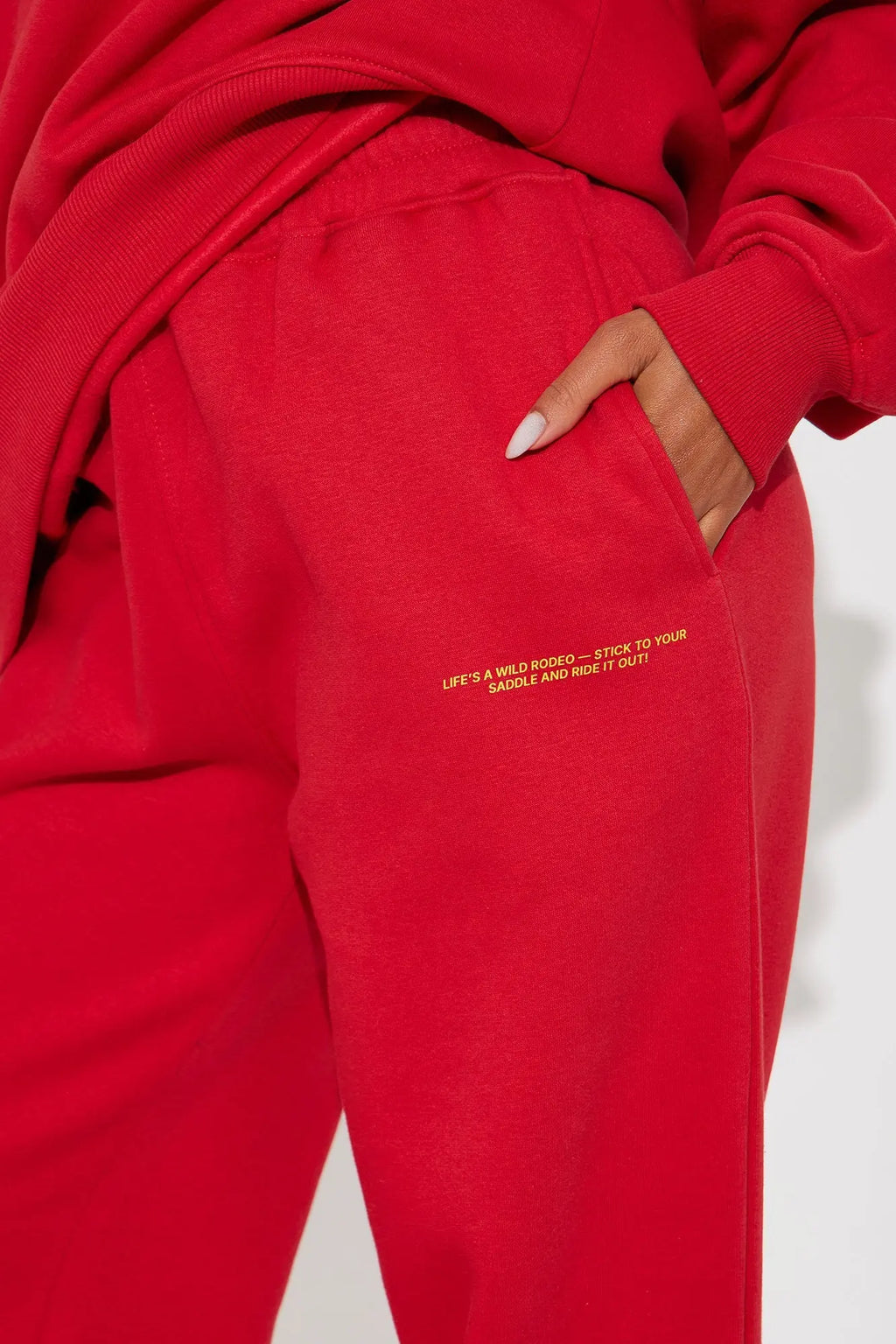 Wild Rodeo Fleece Pant Set - Red 