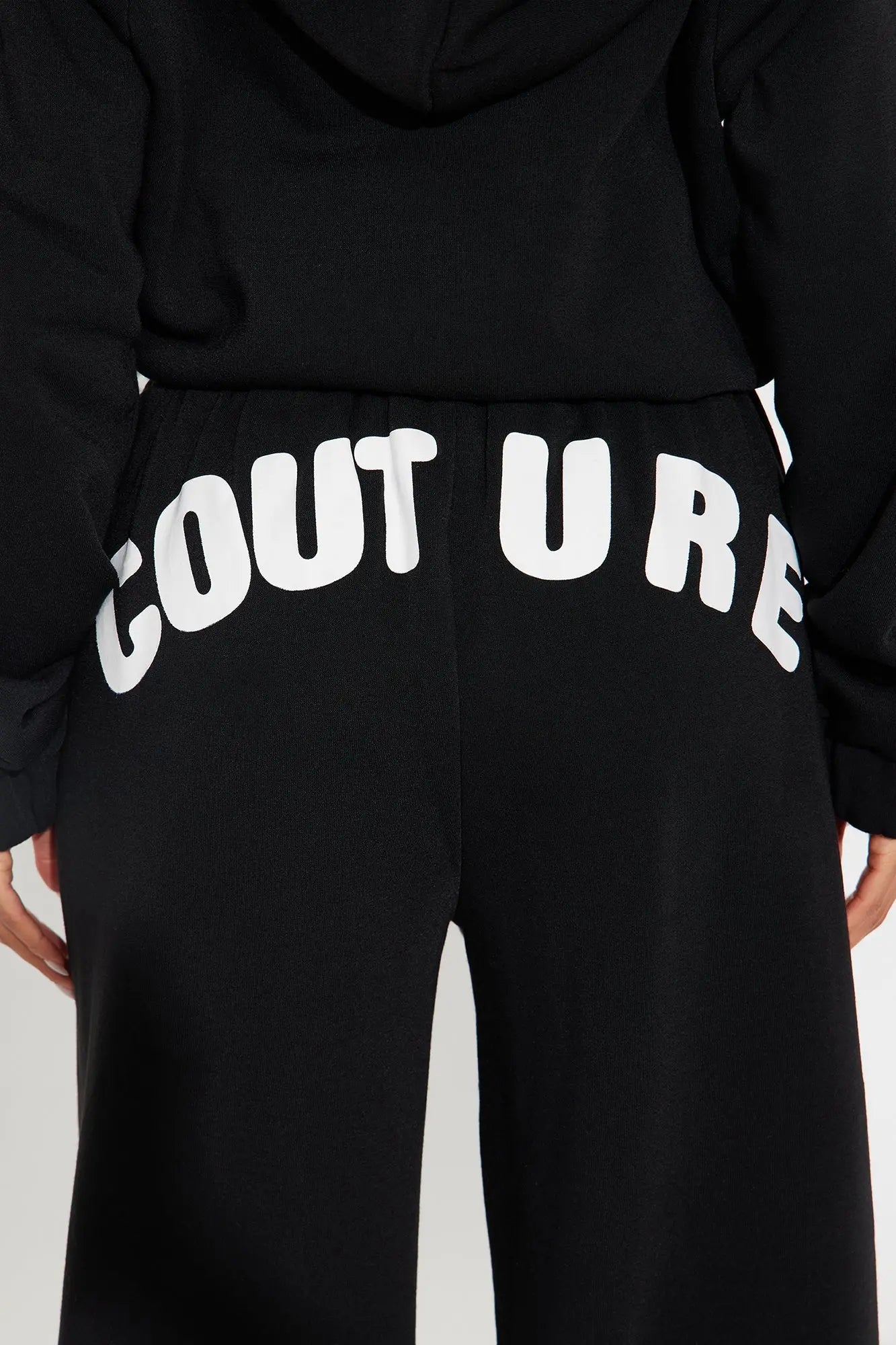 Couture Comfort Zip Up Fleece Pant Set - Black 