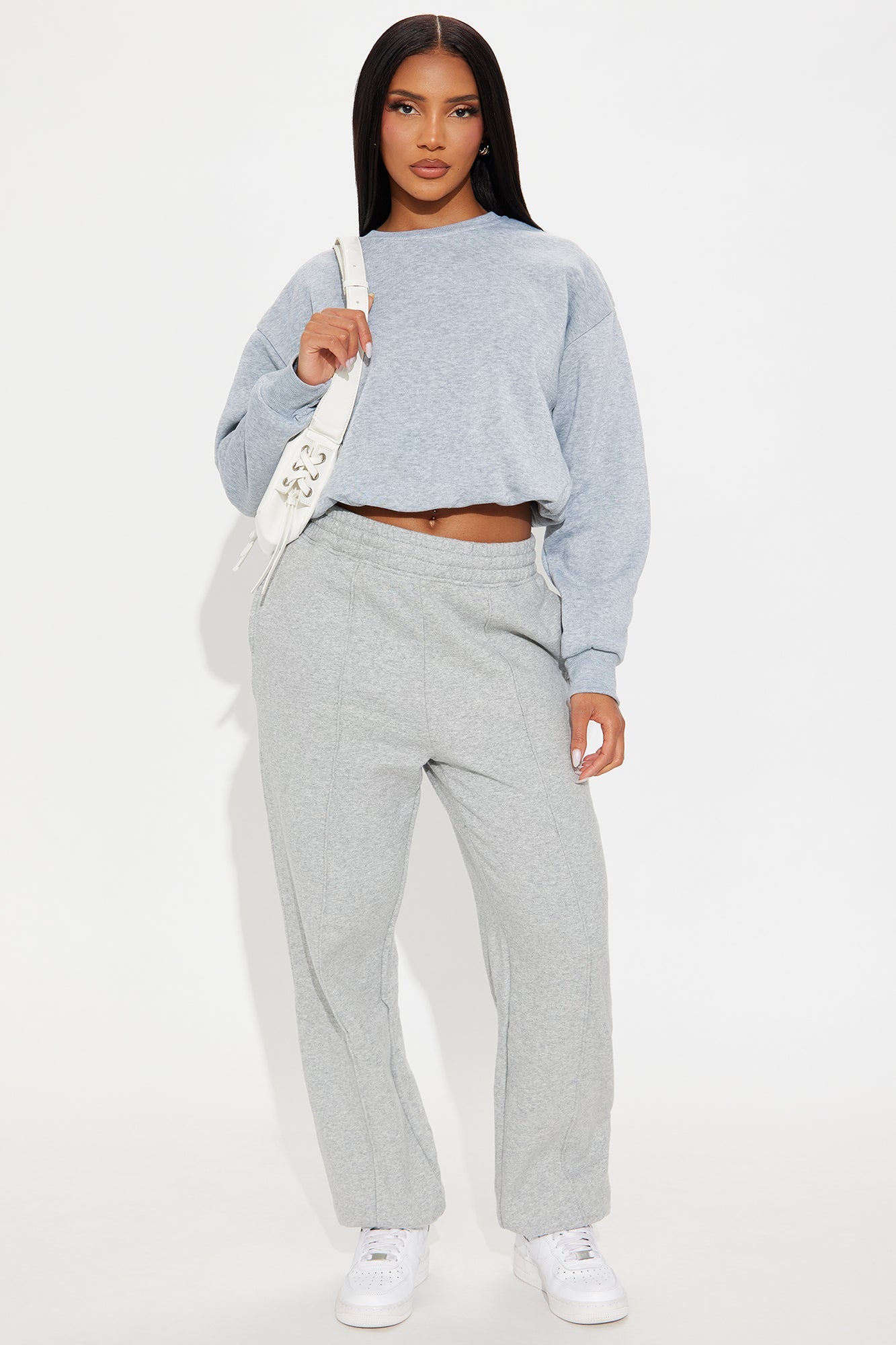 Classic Look Bubble Fleece Sweatshirt - Heather Grey 