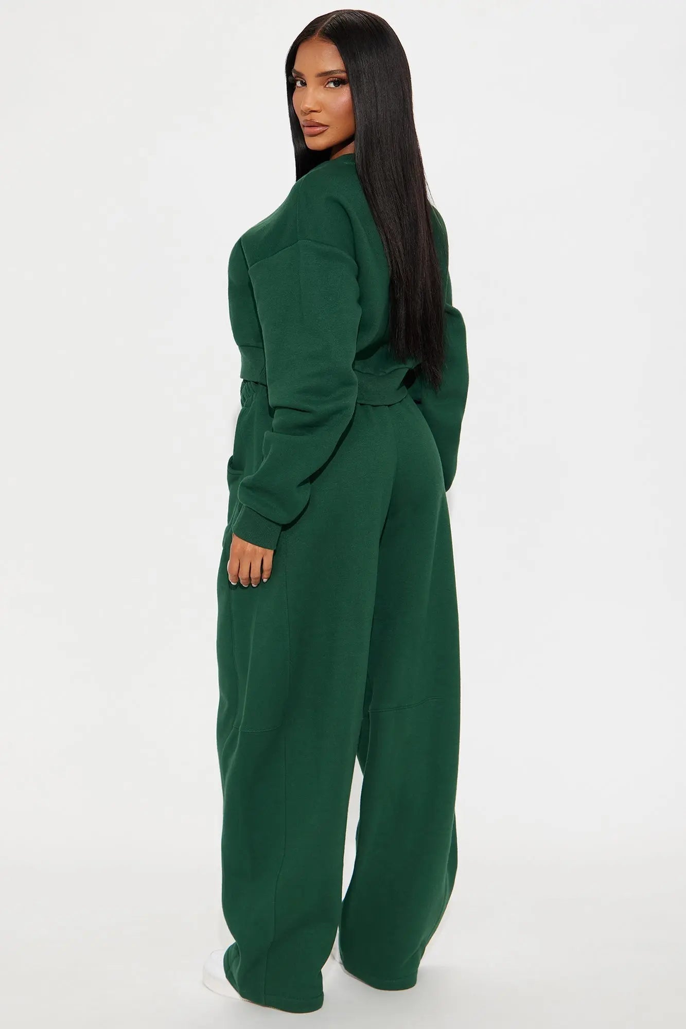 Free Spirit Fleece Barrel leg Pant Set - Hunter 