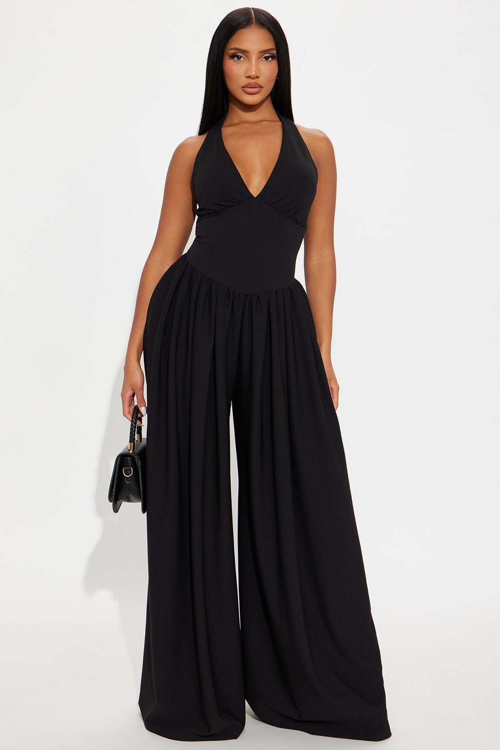 Lighter Than Air Crepe Wide Leg Jumpsuit - Black