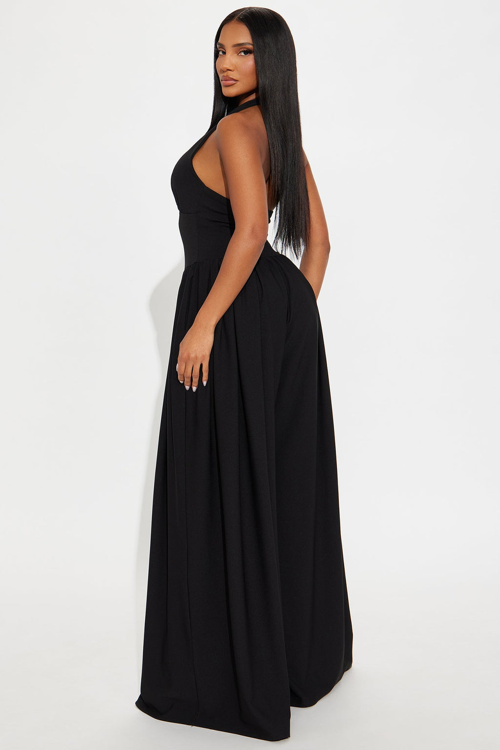 Lighter Than Air Crepe Wide Leg Jumpsuit - Black