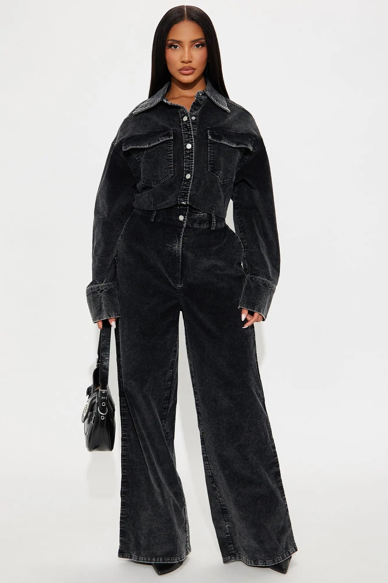 Ready For Anything Washed Corduroy Jumpsuit - Black 