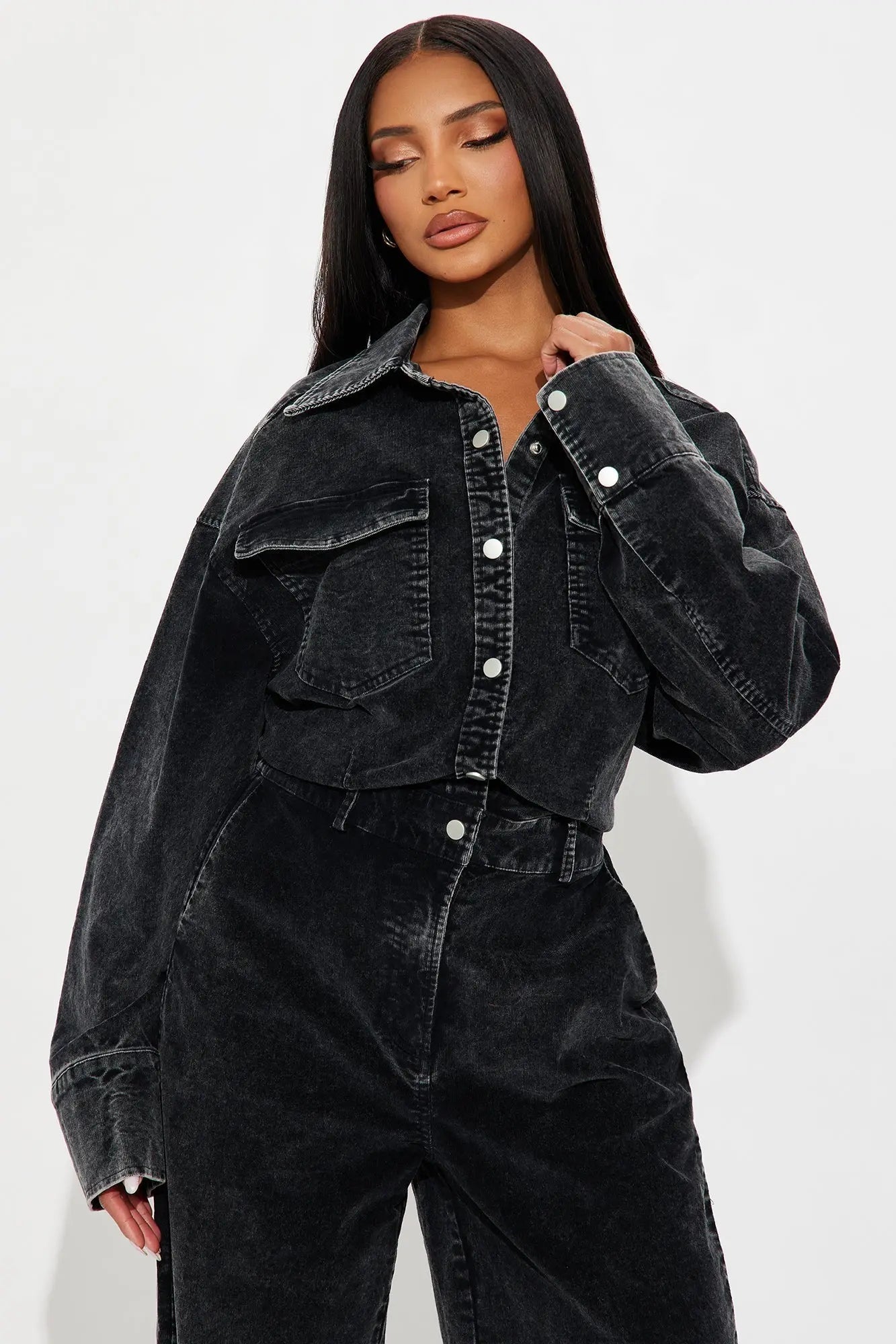 Ready For Anything Washed Corduroy Jumpsuit - Black 