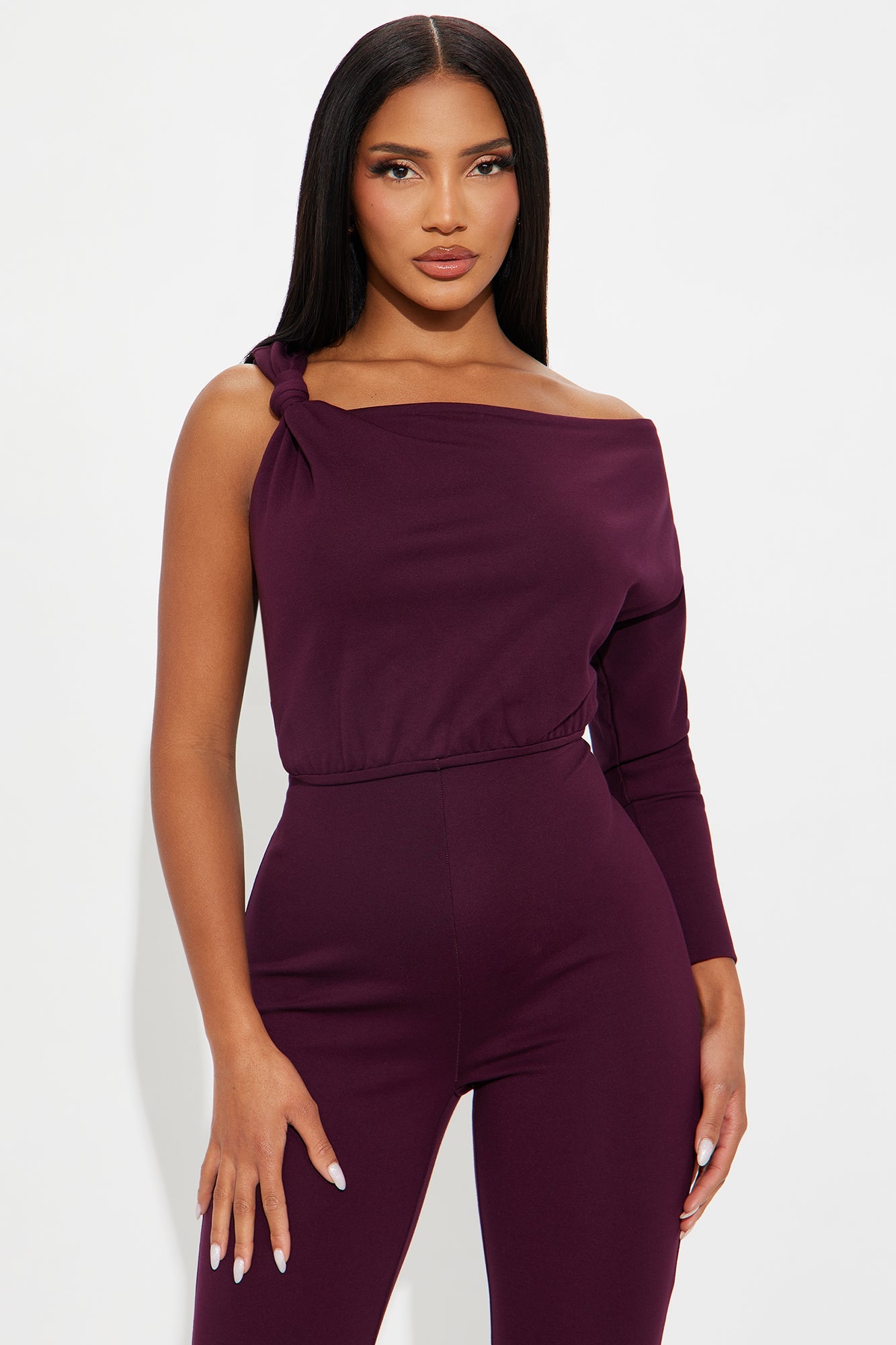 Feeling Fine Ponte Jumpsuit - Plum