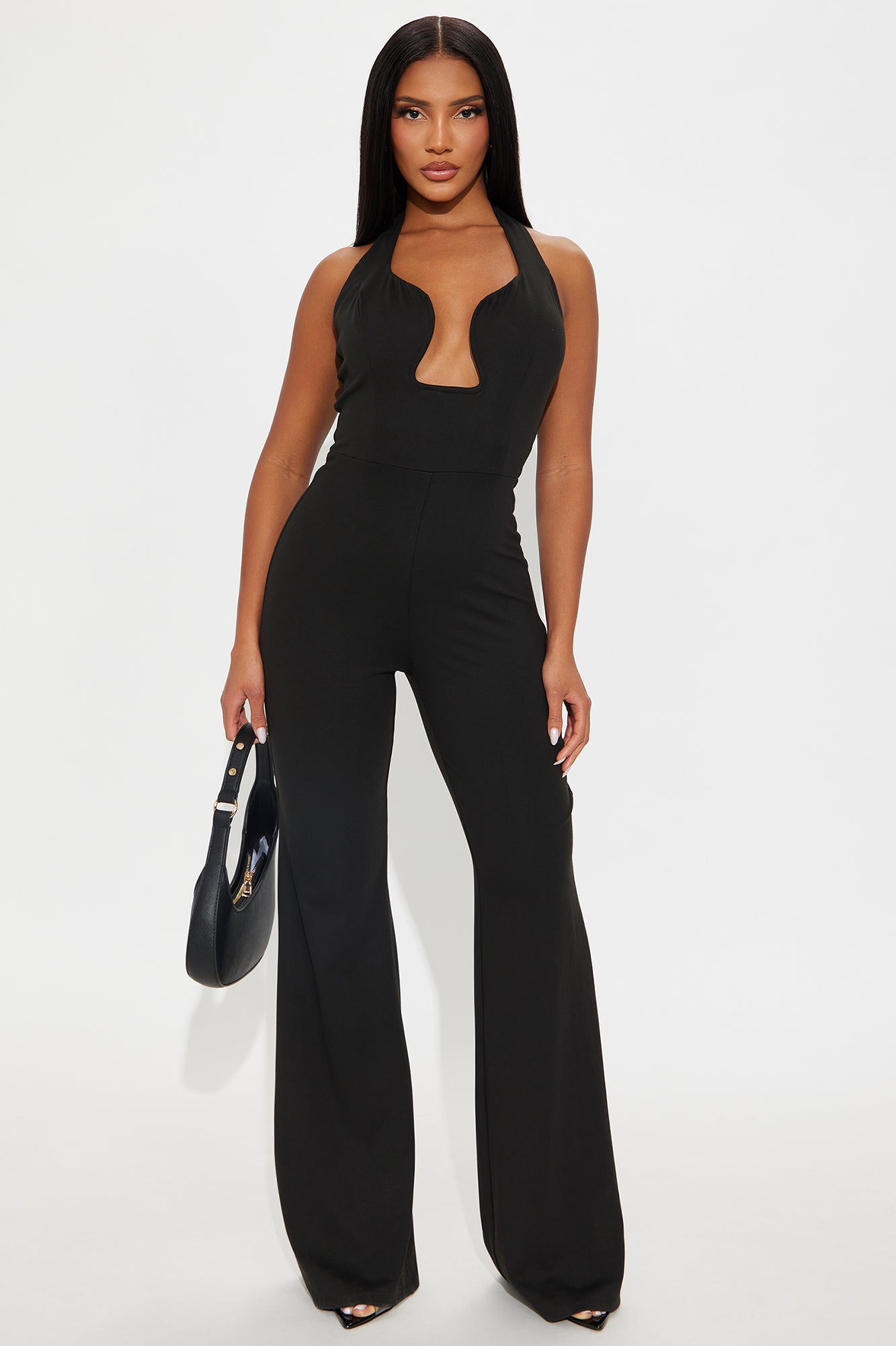 Feel My Vibe Halter Jumpsuit  - Black