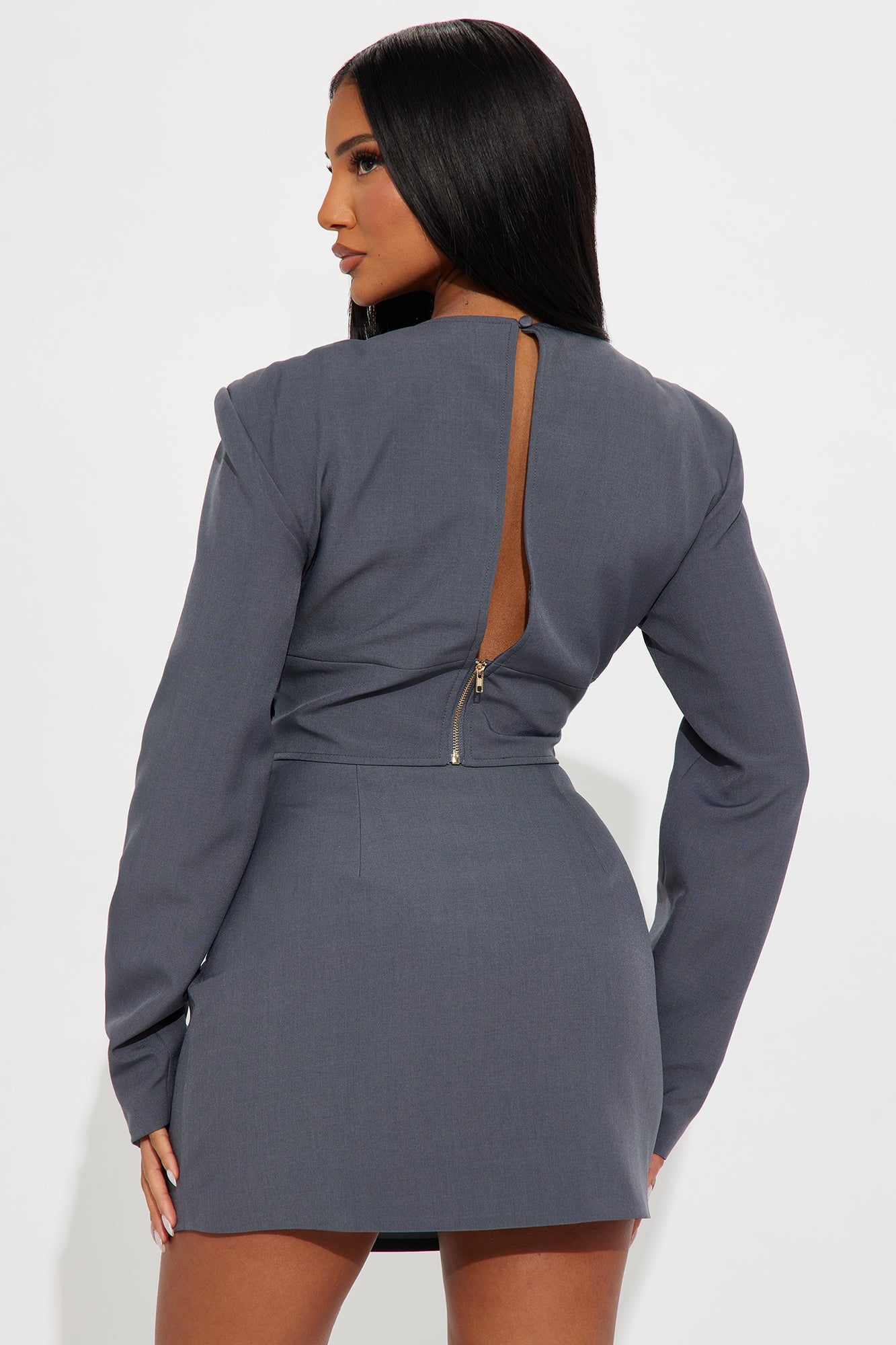 Modern Muse Mini Skirt Set - Charcoal