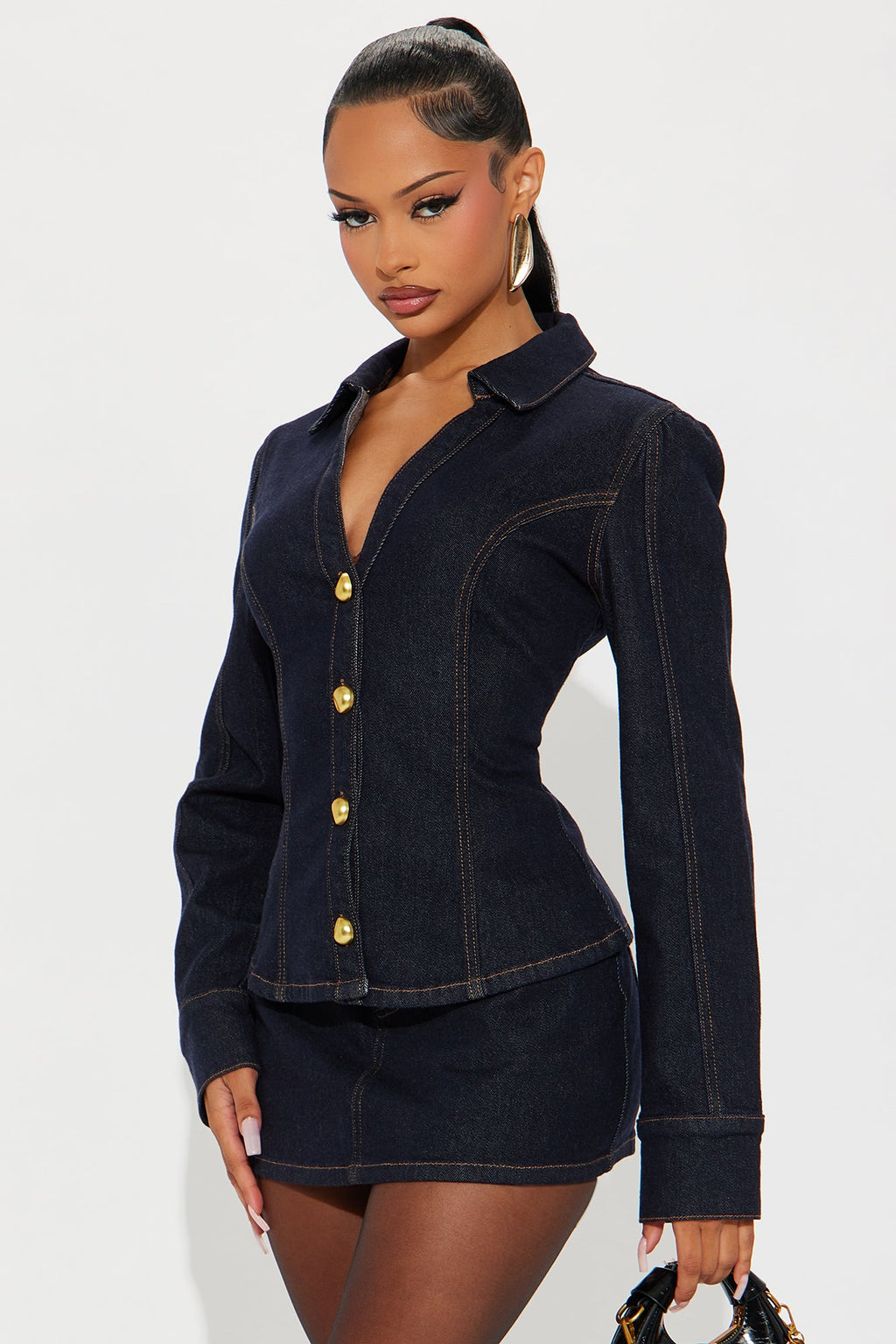 Dakota Denim Skirt Set - Dark Wash