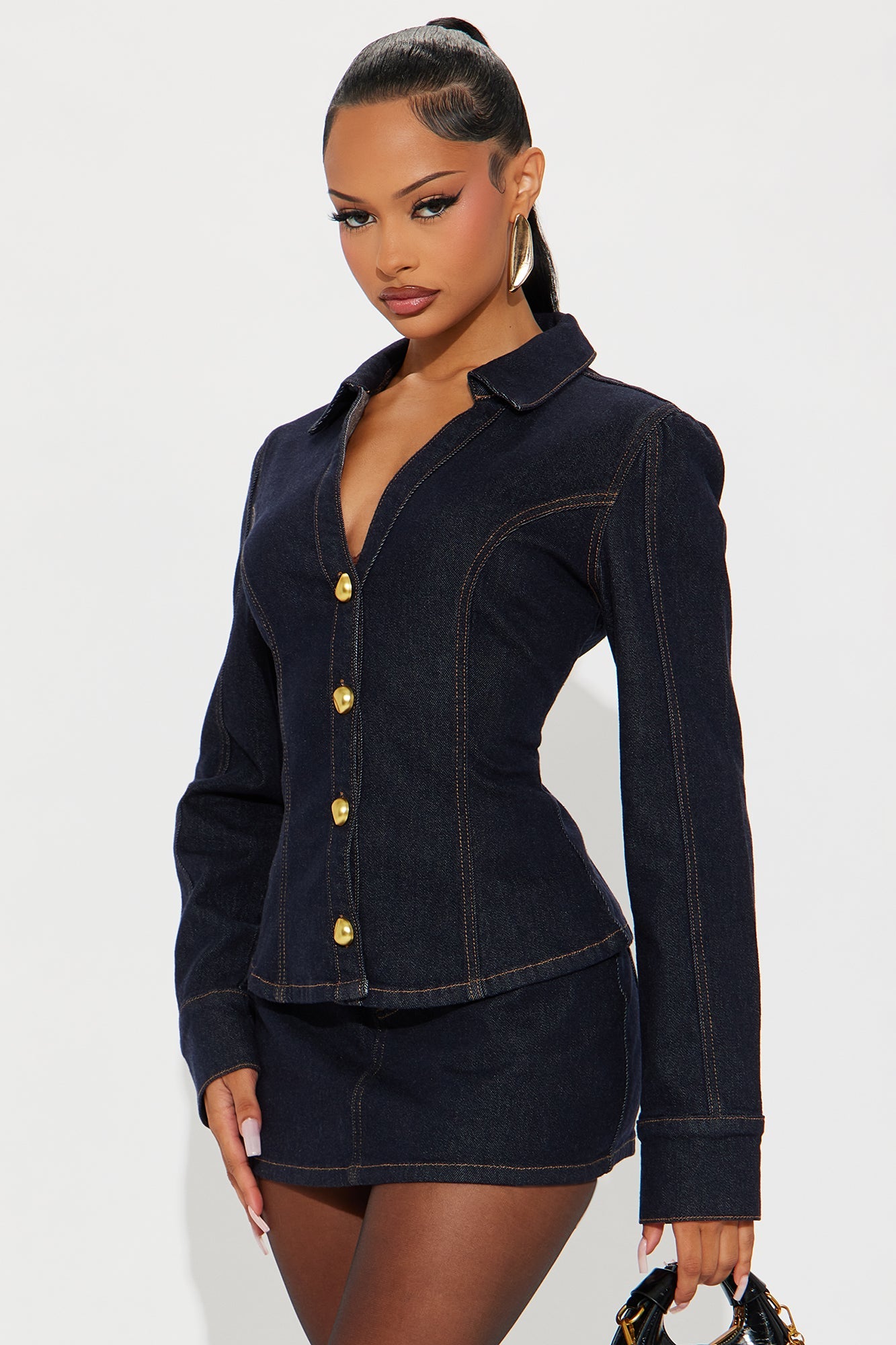 Dakota Denim Skirt Set - Dark Wash