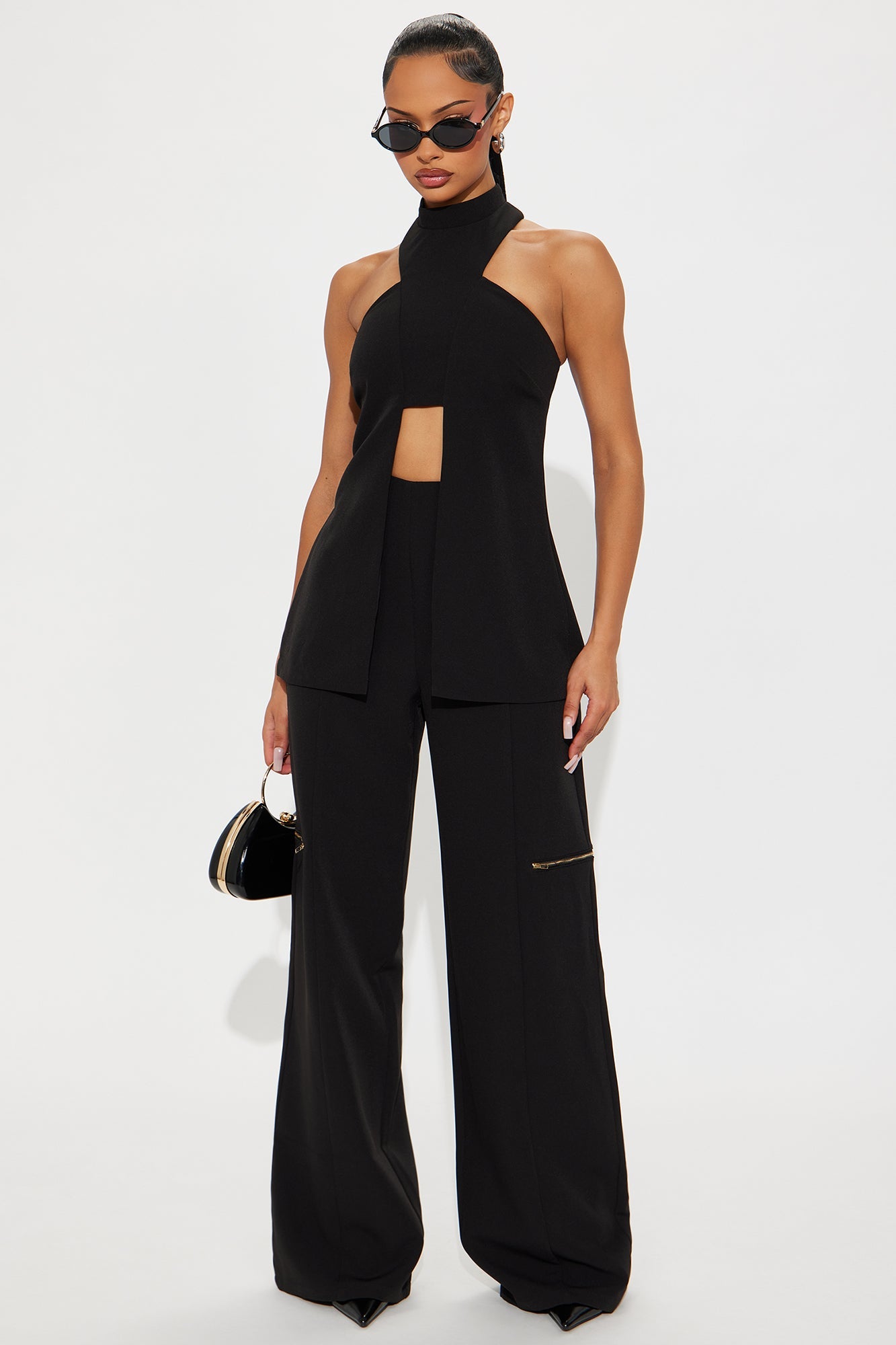 Divine Standard Halter Pant Set - Black 