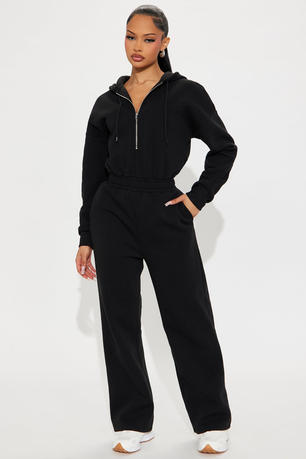 Charlie Fleece Jumpsuit - Black