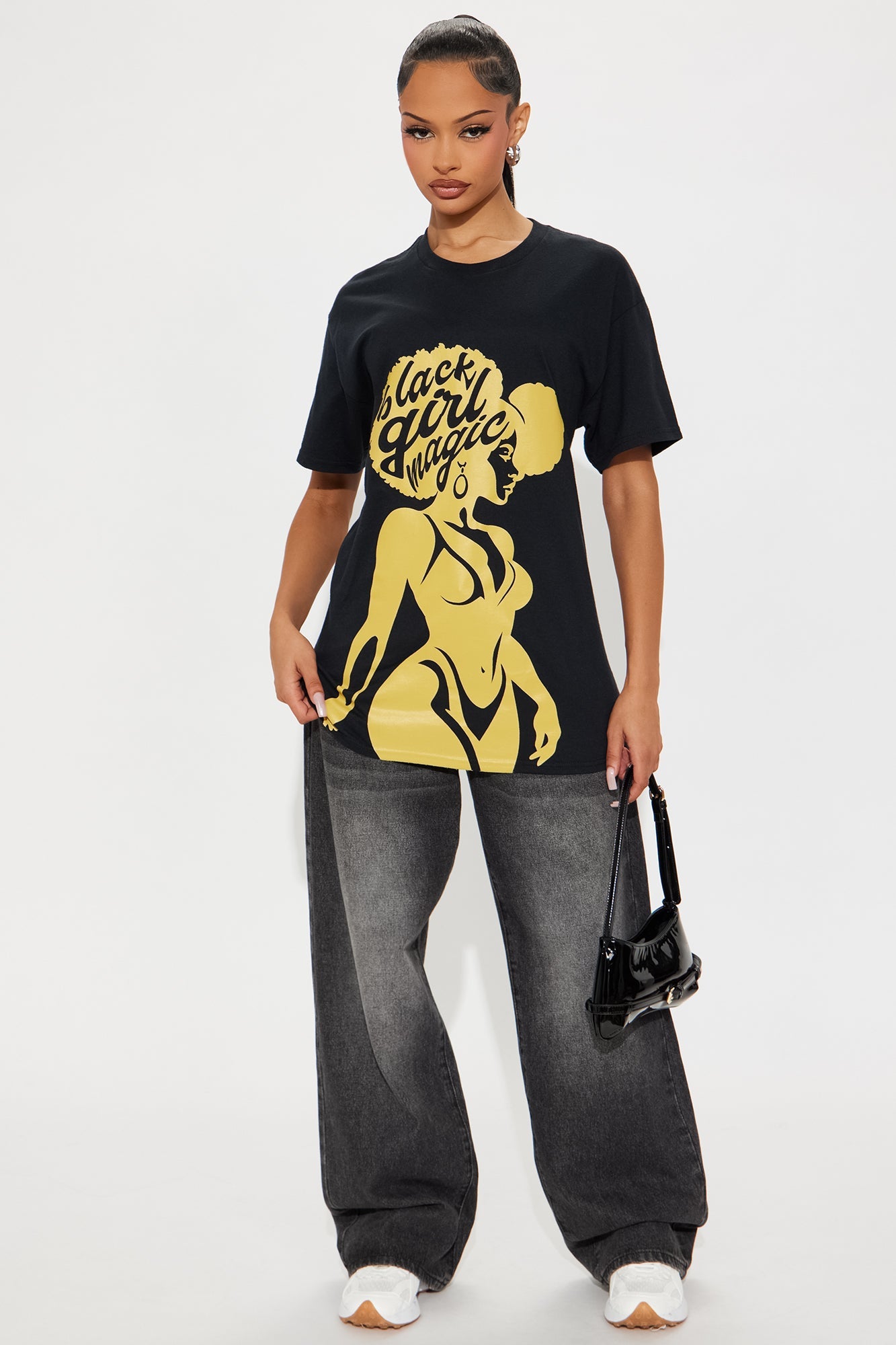 Black Girl Magic Oversize Tee - Black