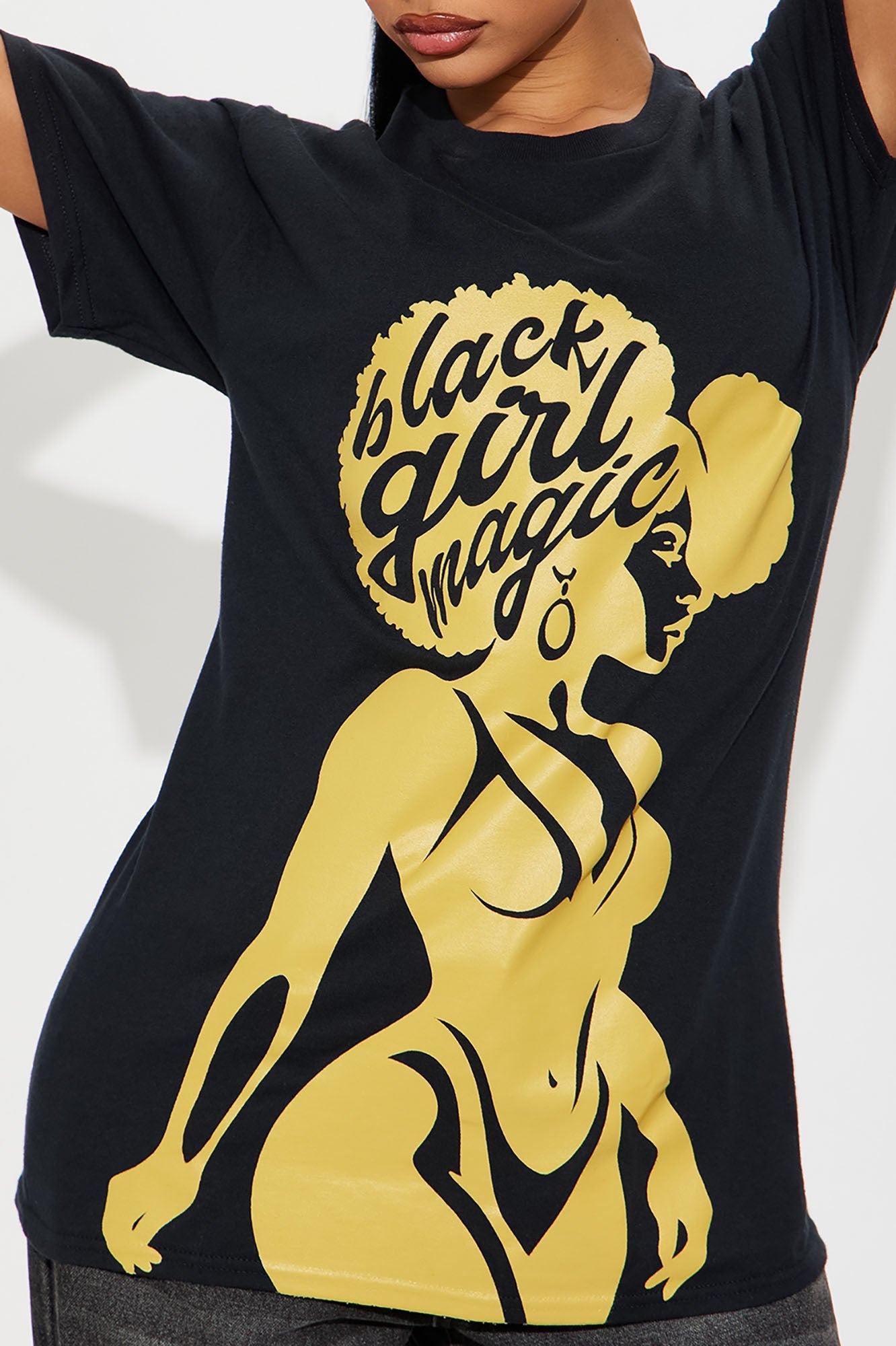 Black Girl Magic Oversize Tee - Black