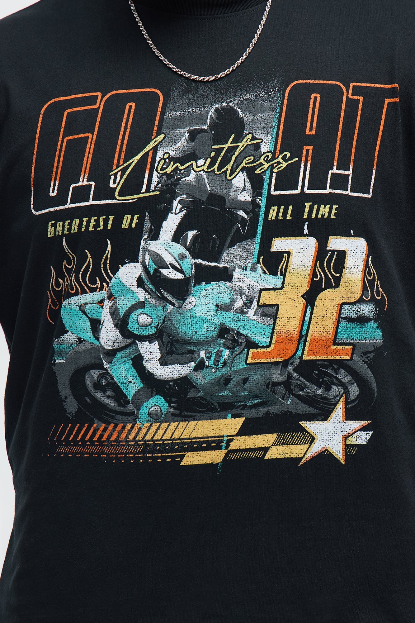 Motorsports GOAT Oversized Short Sleeve Tee - Black
