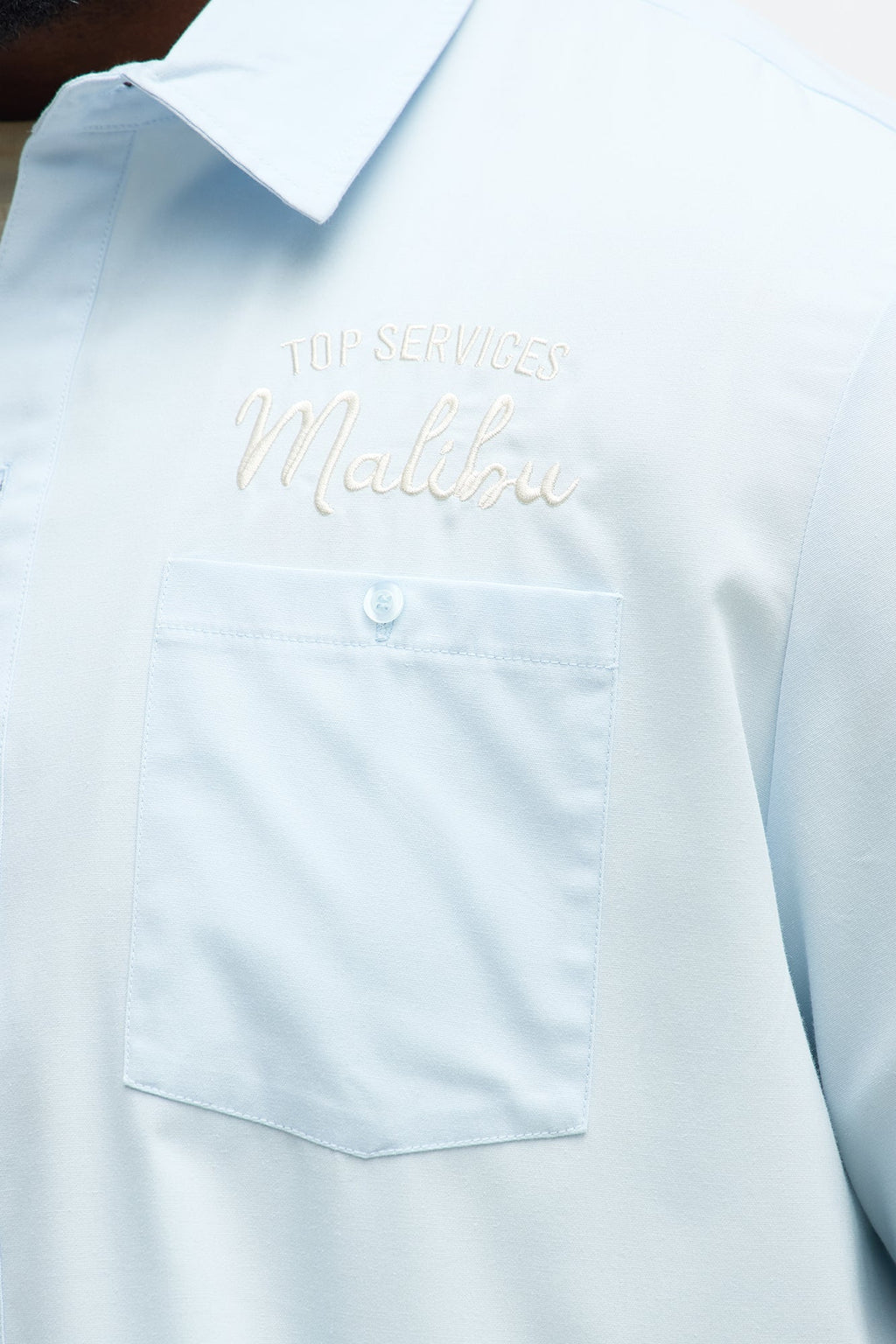Malibu Mechanic Button Up Shirt  - Light Blue