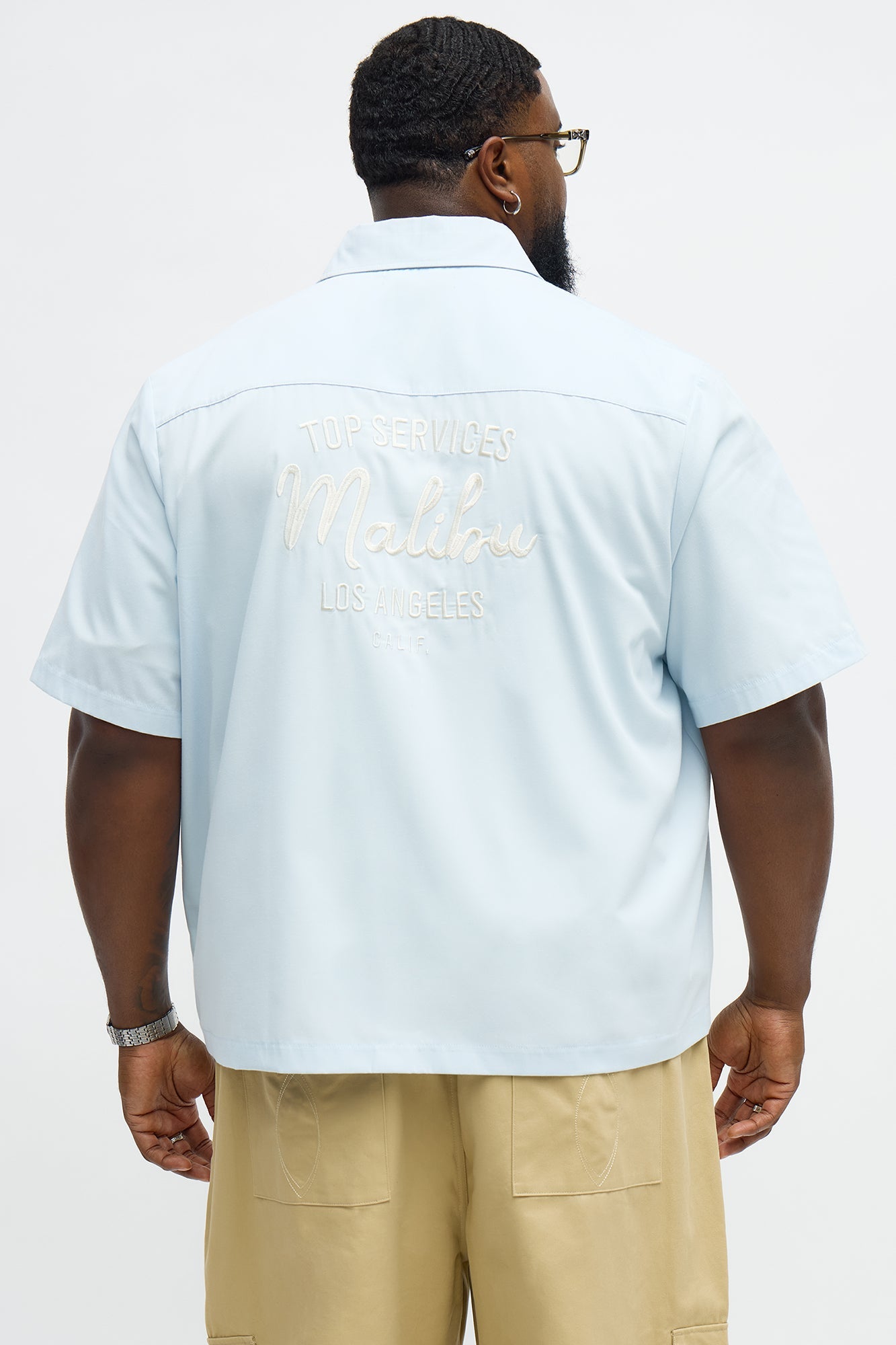 Malibu Mechanic Button Up Shirt  - Light Blue