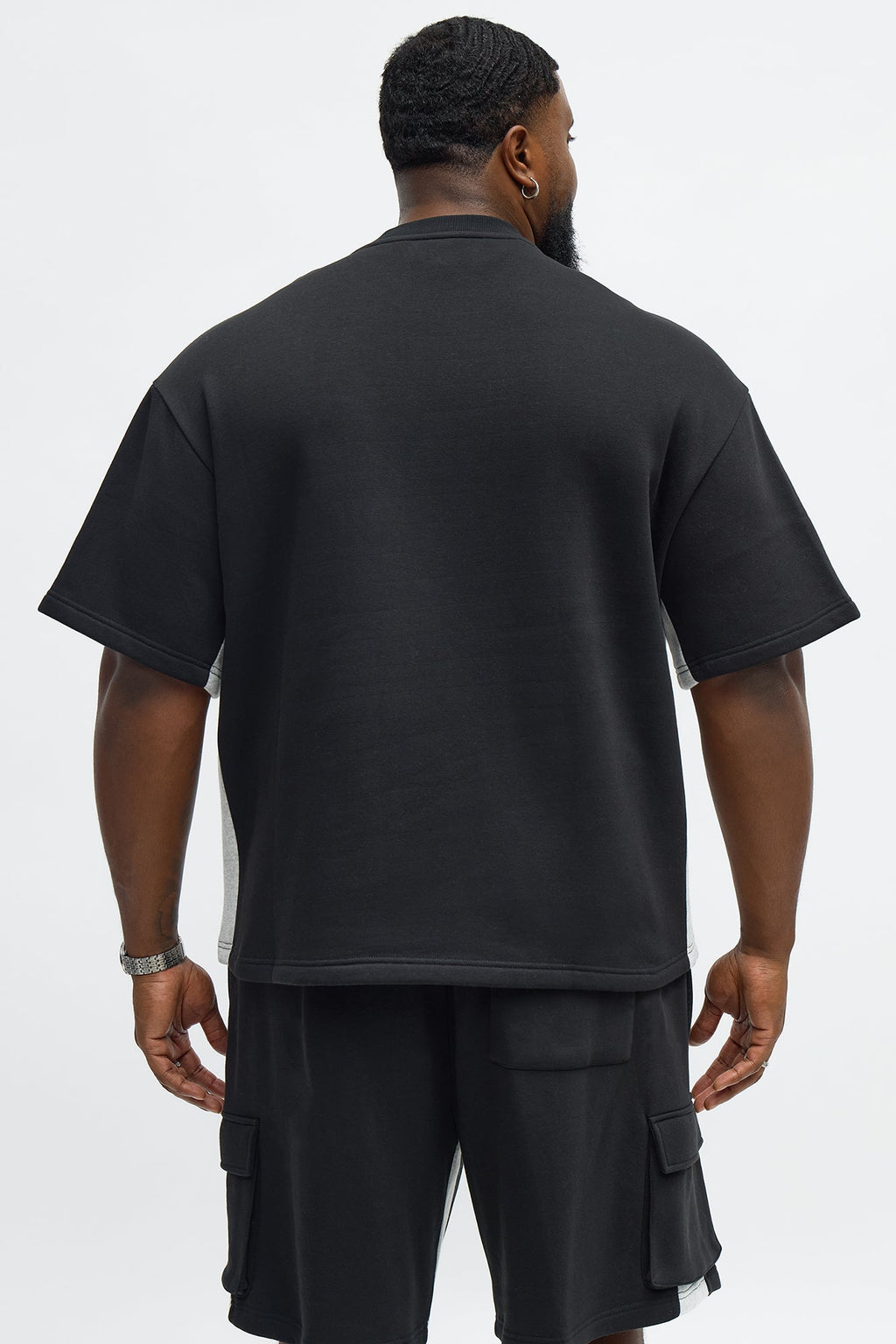 Tyson Paneled Cargo Short Sleeve Tee - Black/combo