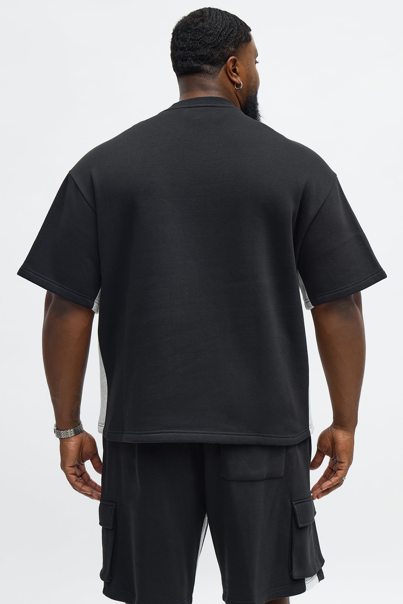 Tyson Paneled Cargo Short Sleeve Tee - Black/combo
