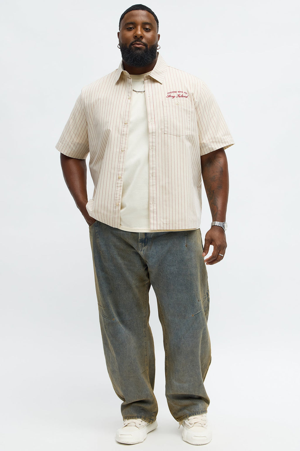Long Island Mechanic Button Up Shirt  - Natural