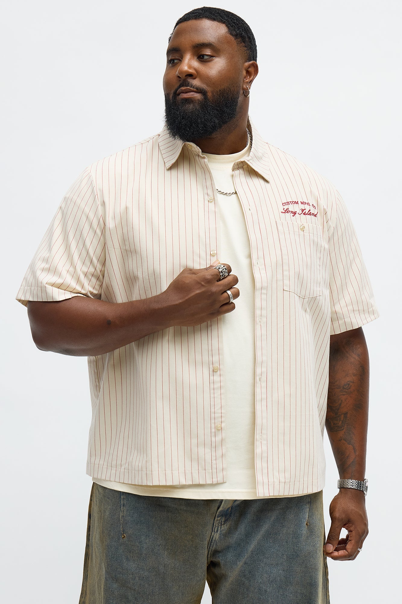 Long Island Mechanic Button Up Shirt  - Natural