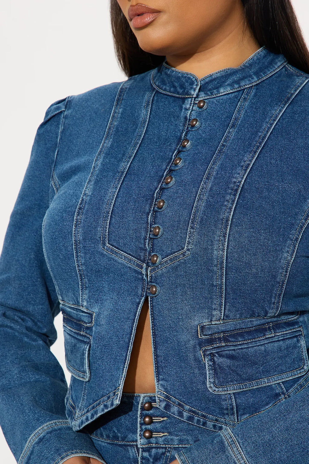 Jocelyn Denim Pant Set - Medium Wash 