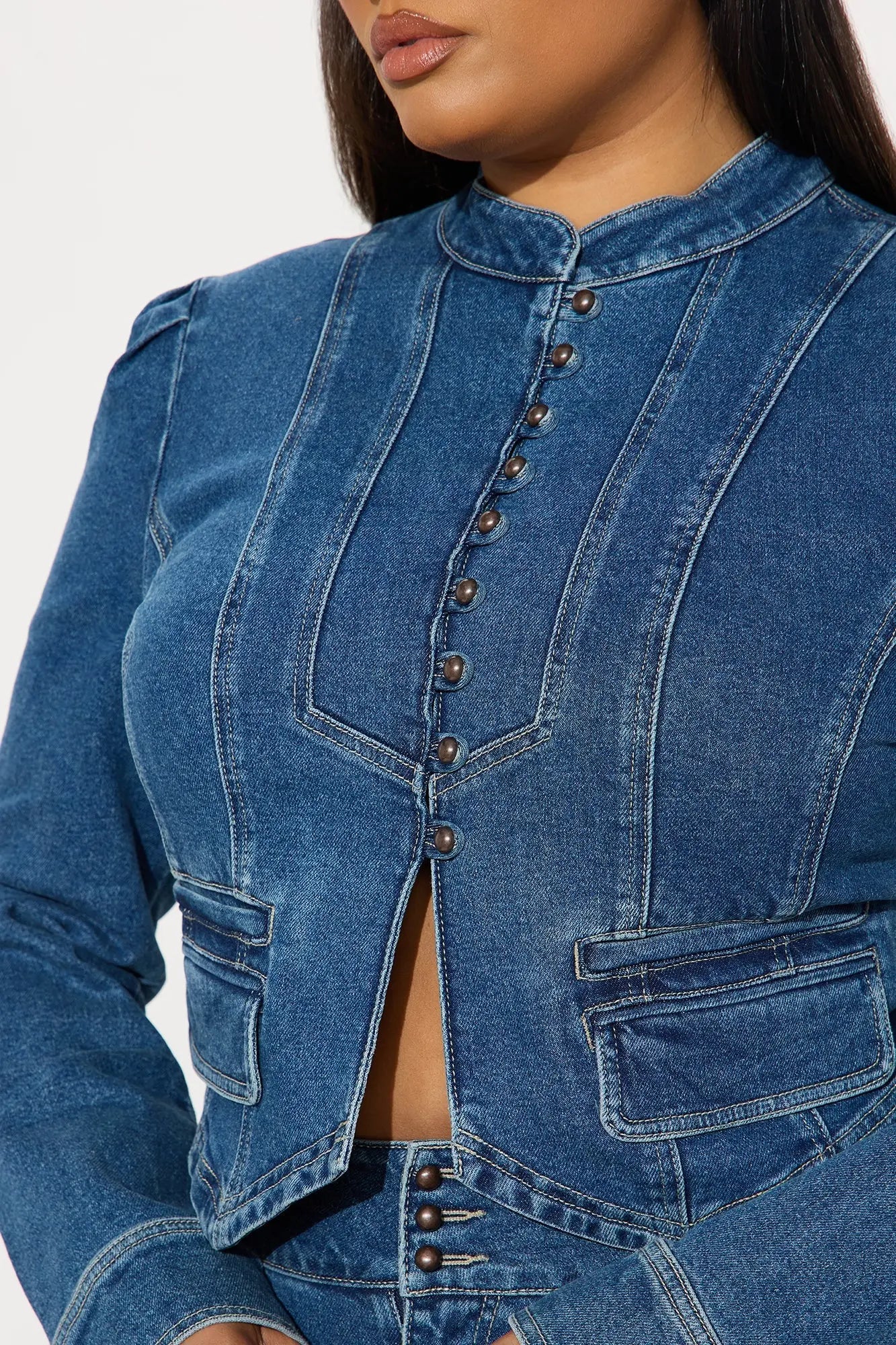 Jocelyn Denim Pant Set - Medium Wash 