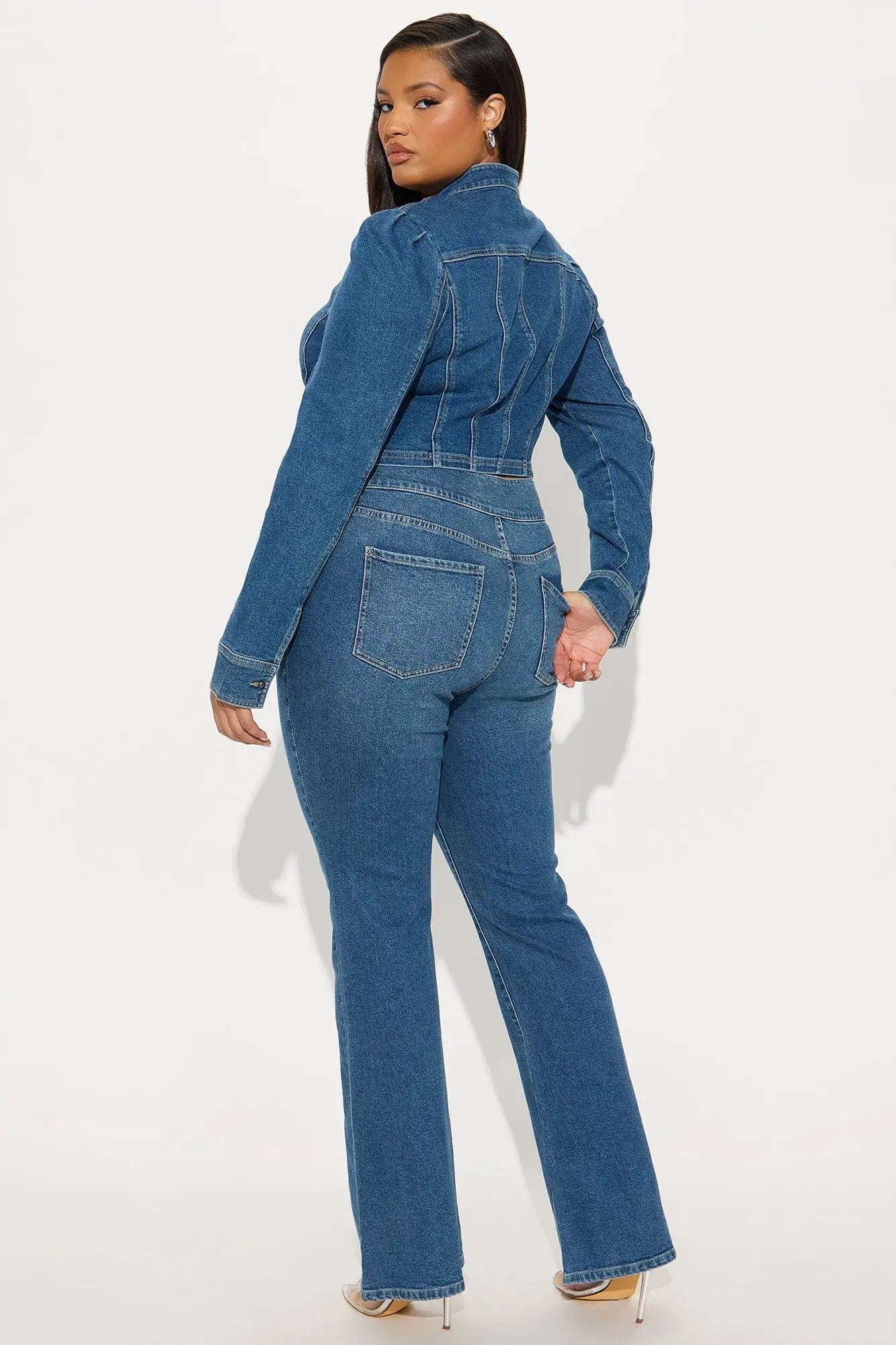 Jocelyn Denim Pant Set - Medium Wash 