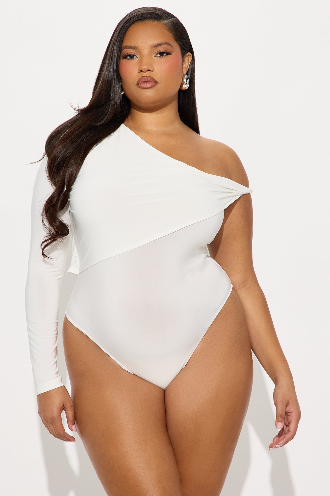 Arabella Long Sleeve Twist Bodysuit  - Ivory