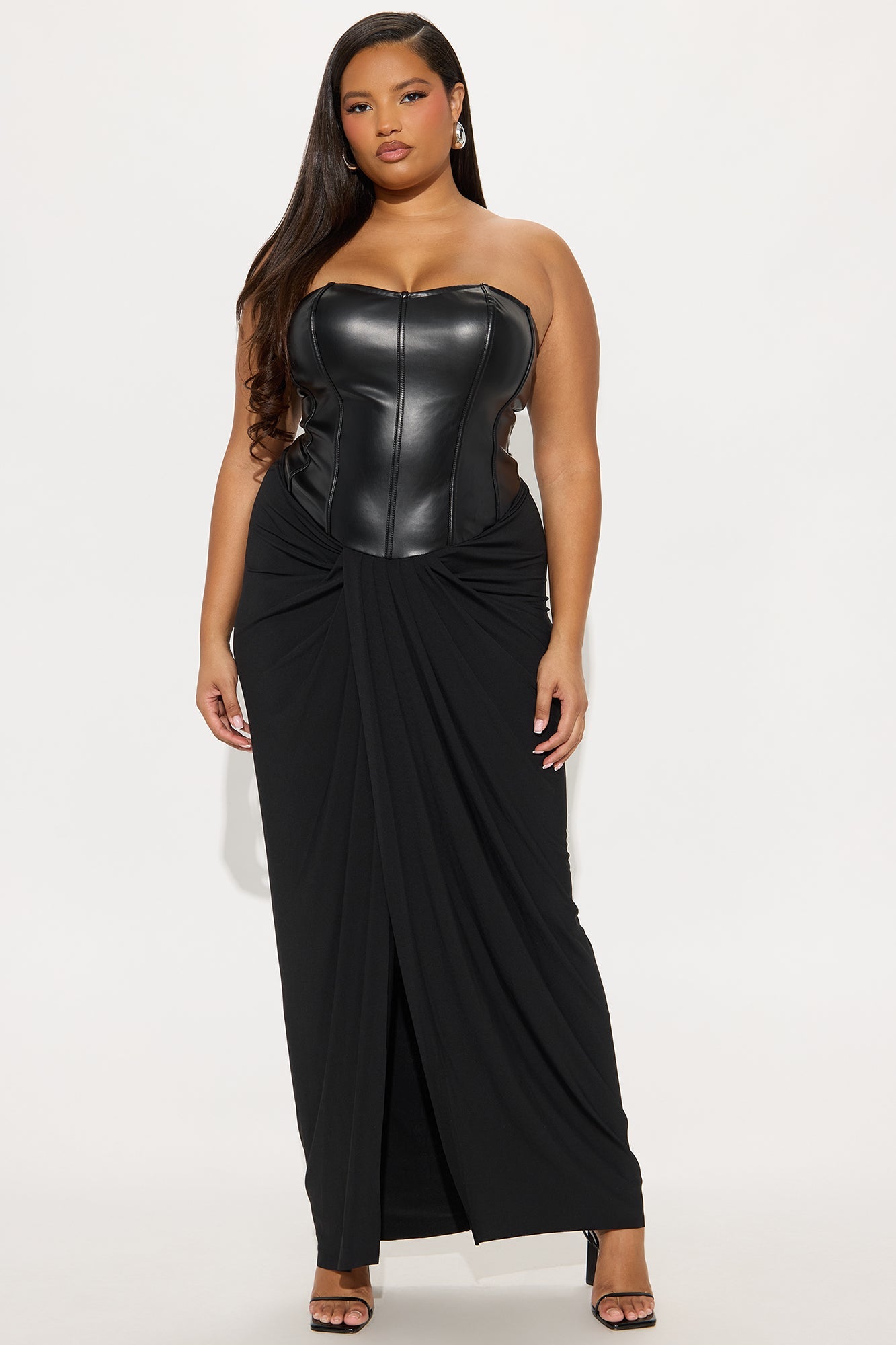 Gone Bad Faux Leather Maxi Dress - Black