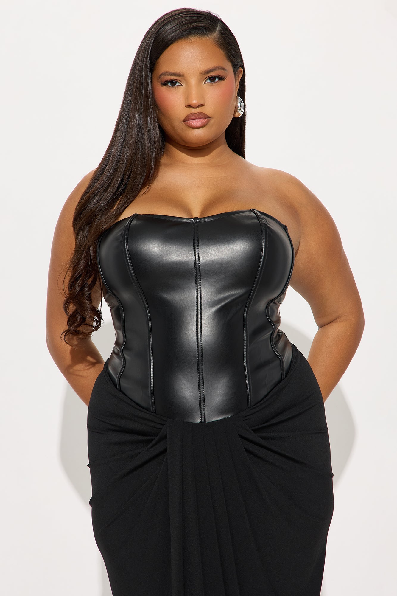 Gone Bad Faux Leather Maxi Dress - Black