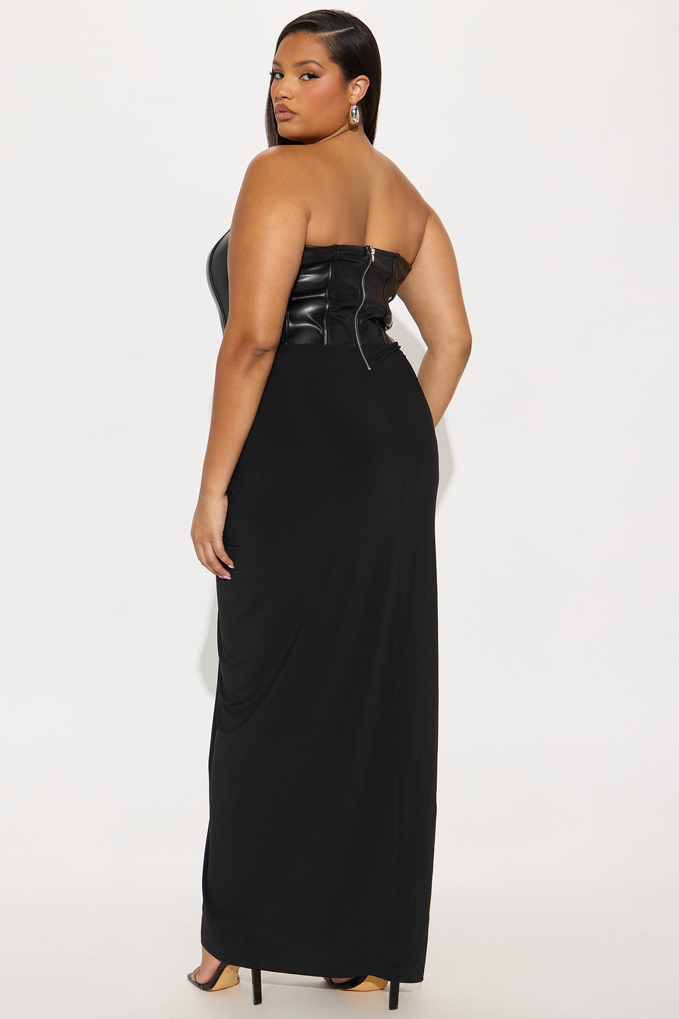 Gone Bad Faux Leather Maxi Dress - Black