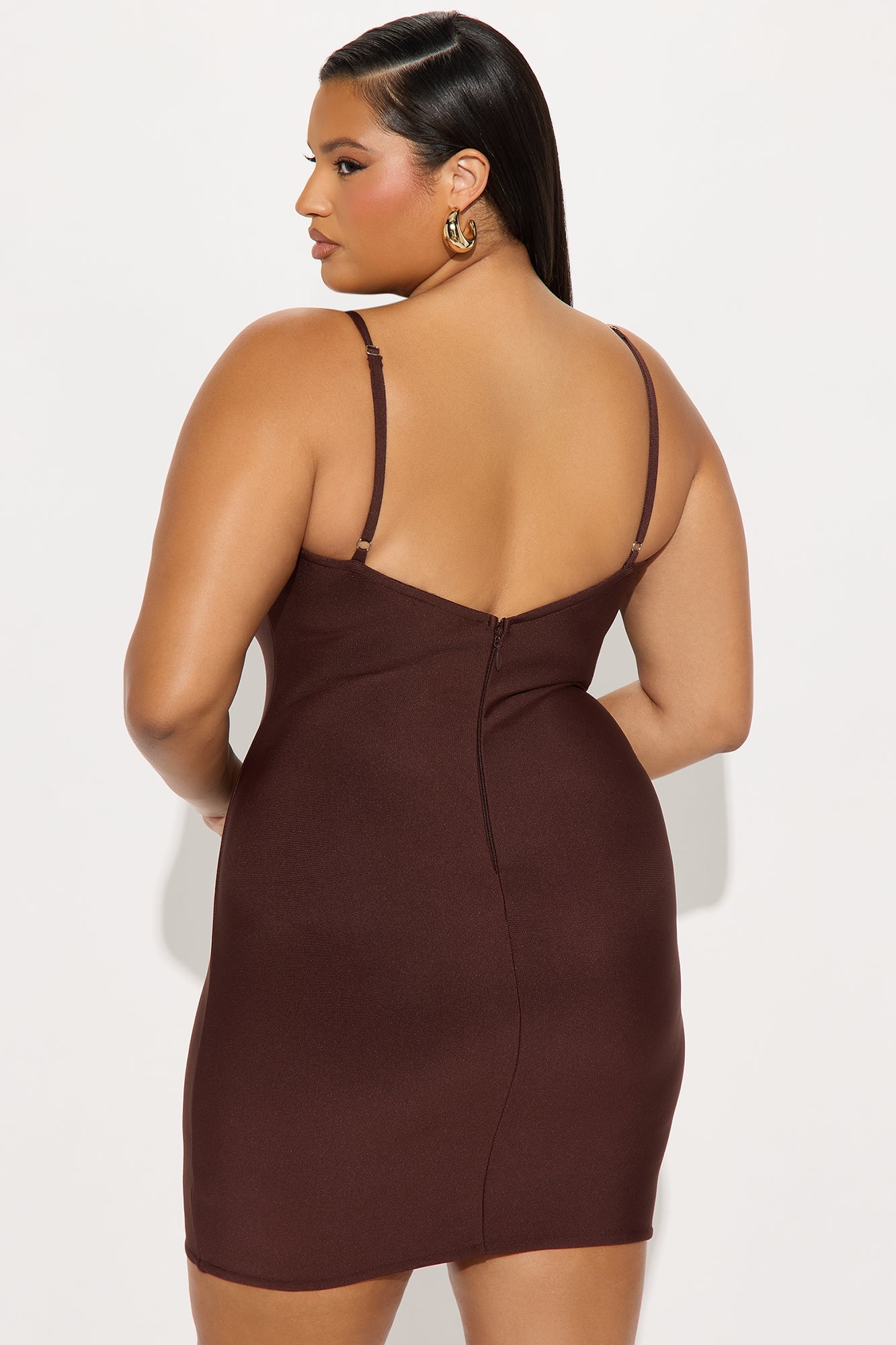 Cleo Contour Bandage Micro Mini Dress - Brown