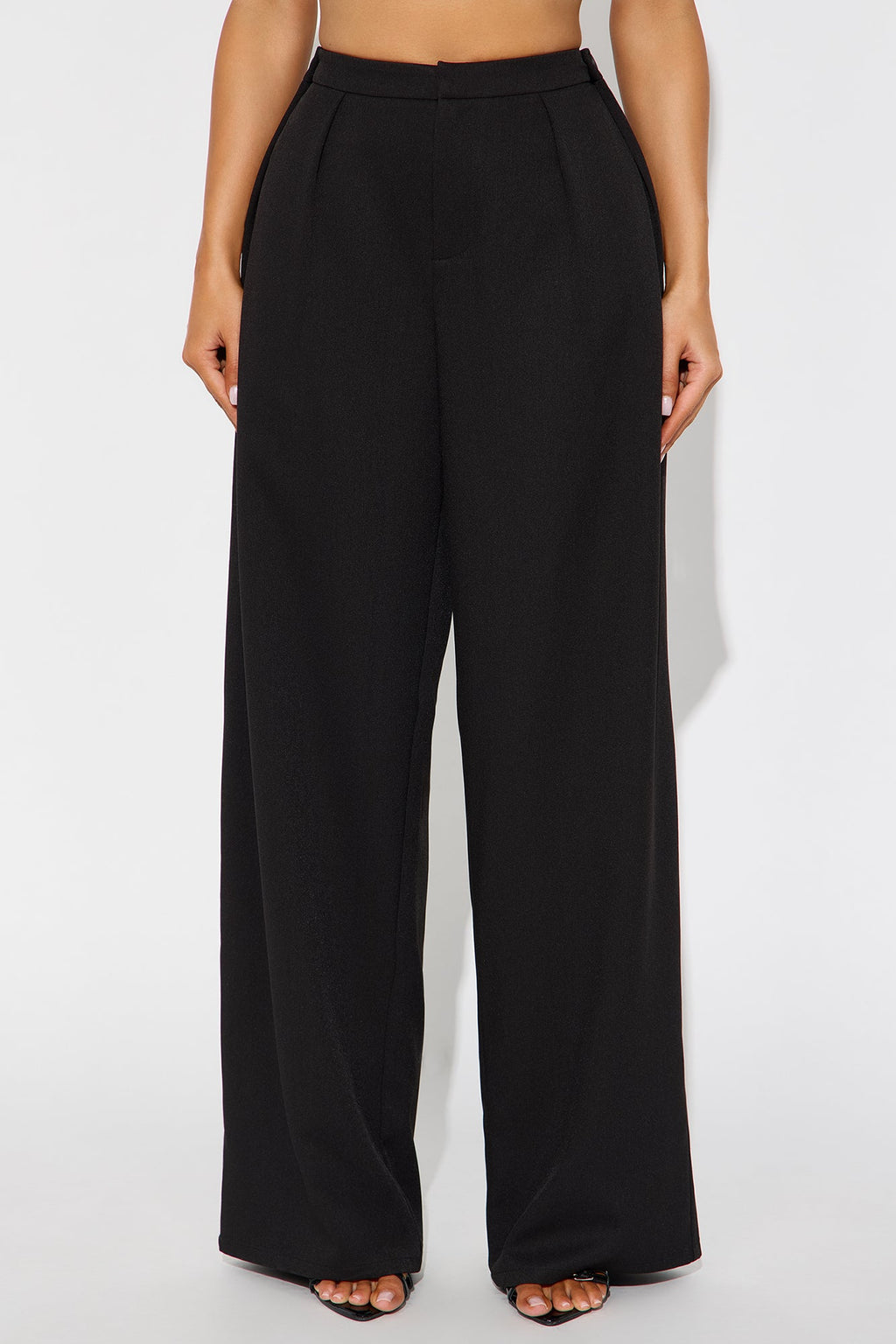 Close The Deal Wide Leg Trouser Pant 32″ - Black 