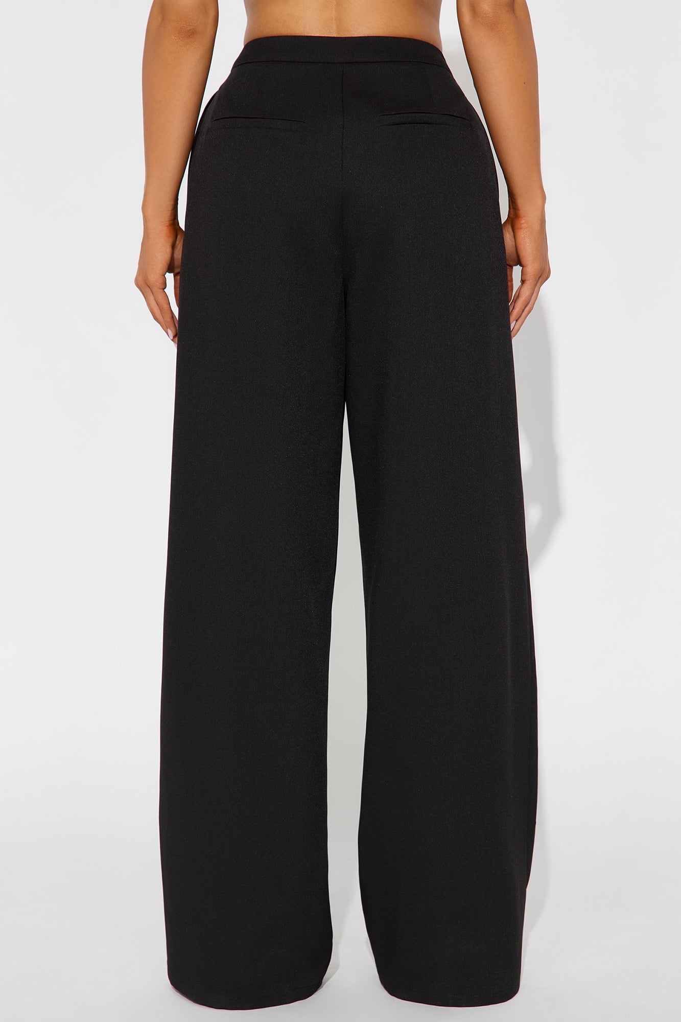 Close The Deal Wide Leg Trouser Pant 32″ - Black 