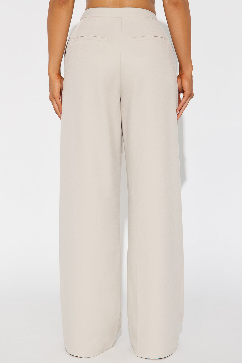 Close The Deal Wide Leg Trouser Pant 32″ - Stone 