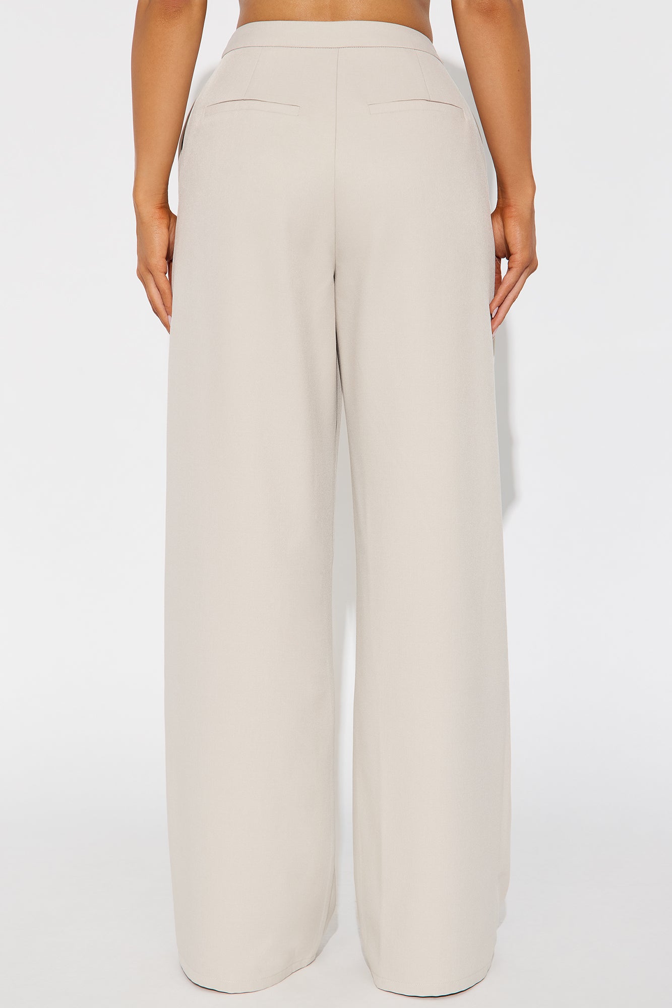 Close The Deal Wide Leg Trouser Pant 32″ - Stone 
