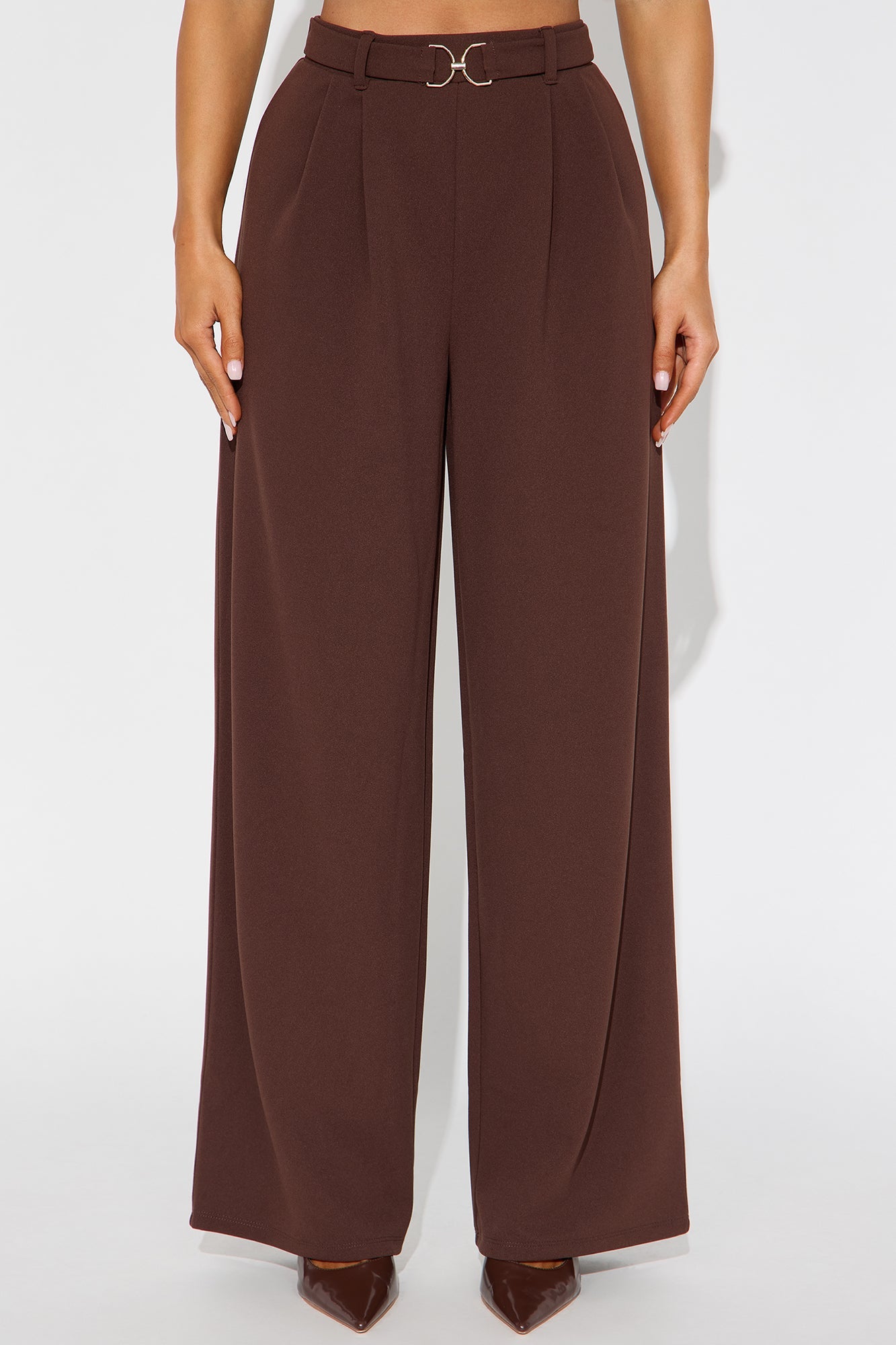 Innocent Promise Crepe Knit Wide Leg Pant 31 - Brown 