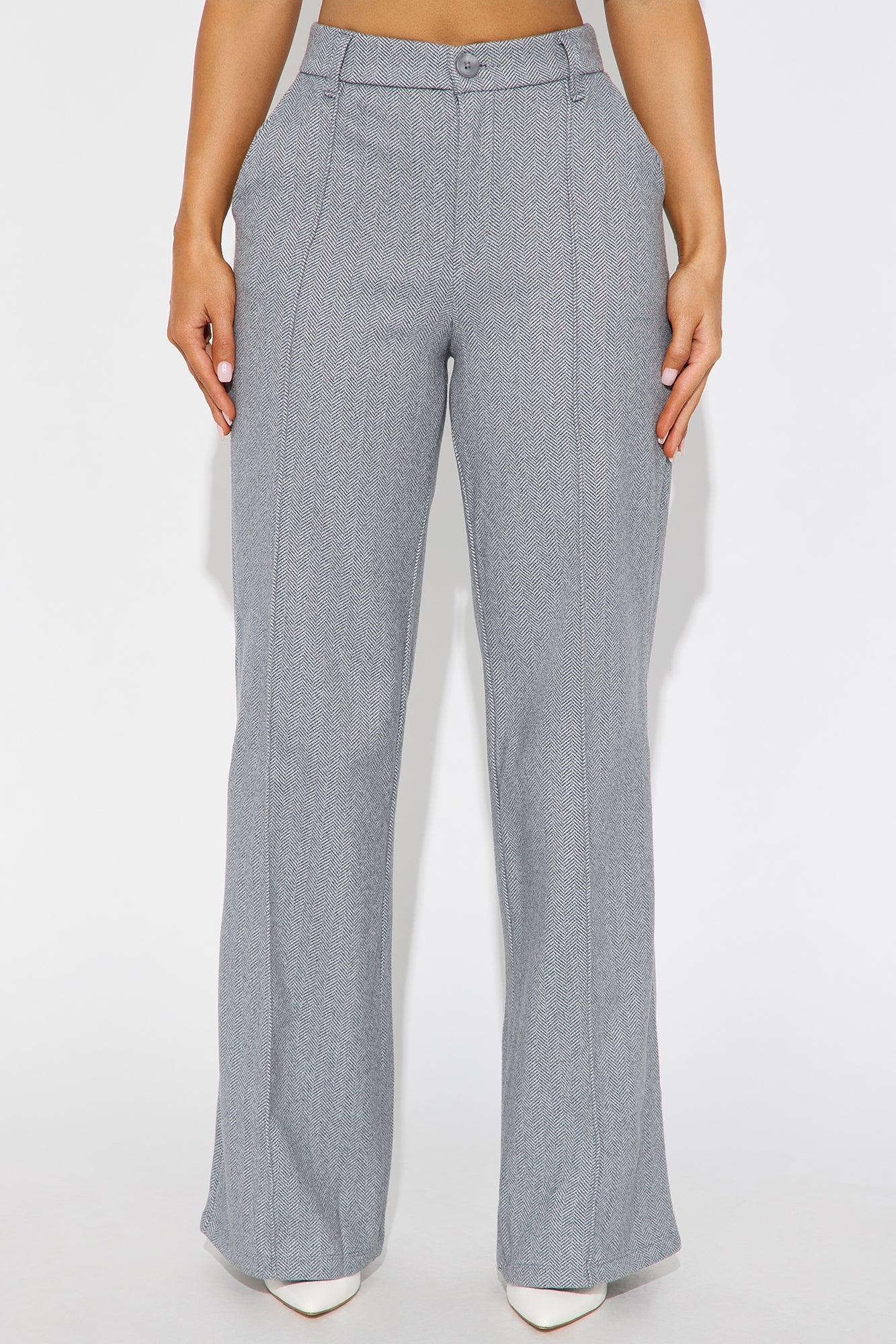 Marlena High Rise Wide Leg Pant 33 - Grey