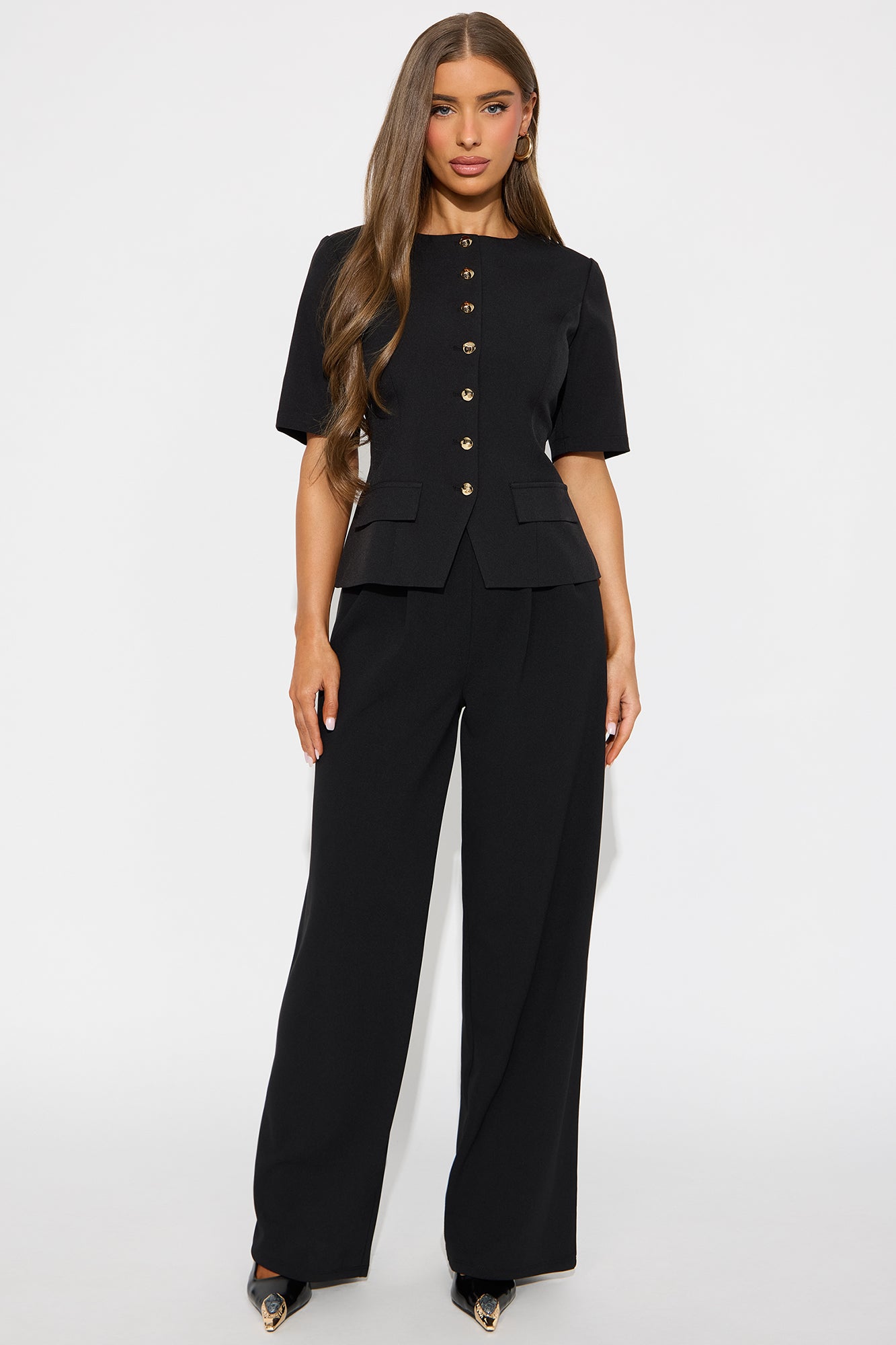 Gentle Mind Hardware Blouse Top - Black