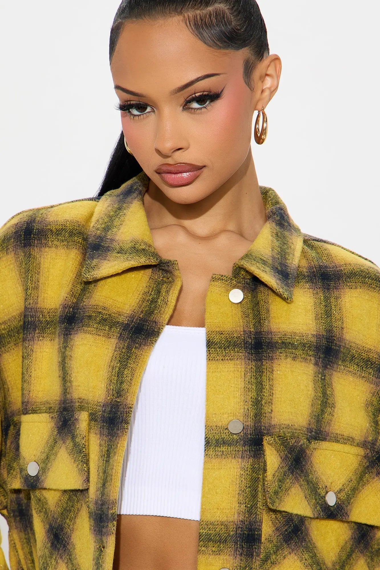 Preppy Princess Plaid Skirt Set - Yellow/combo 