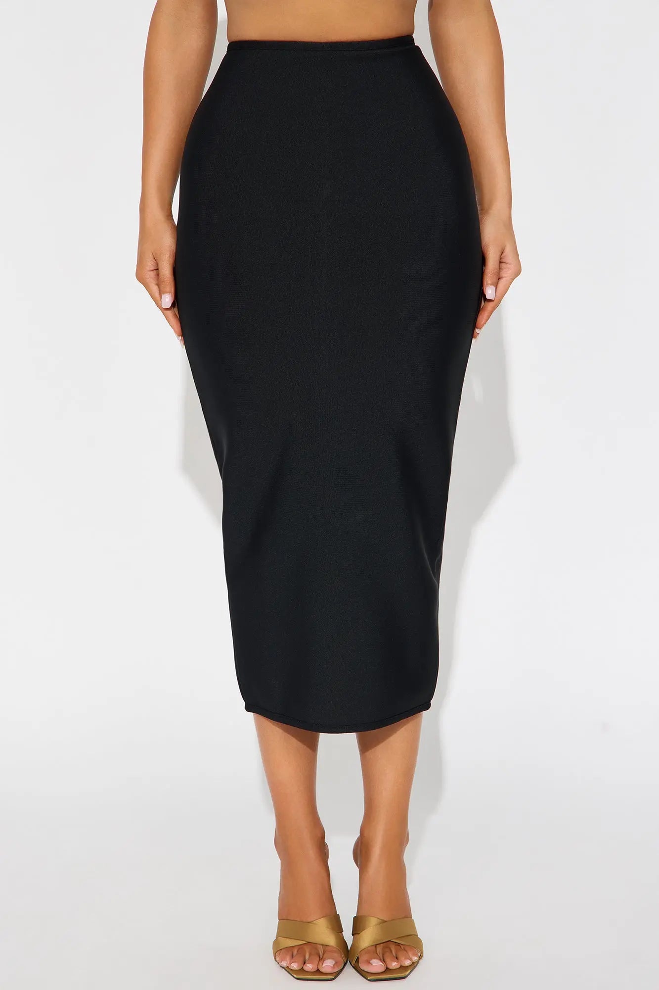 Camila Bandage Ankle Midi Skirt - Black 
