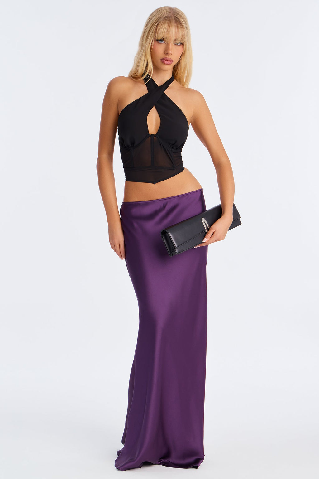 Love Like This Satin Maxi Skirt - Plum