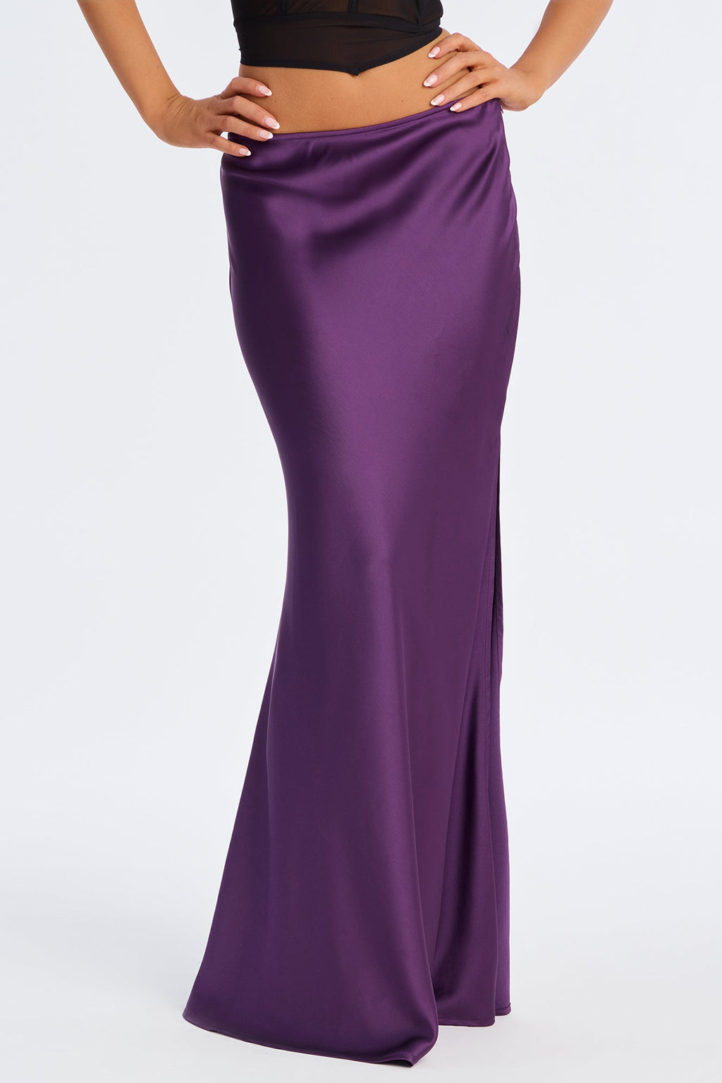 Love Like This Satin Maxi Skirt - Plum