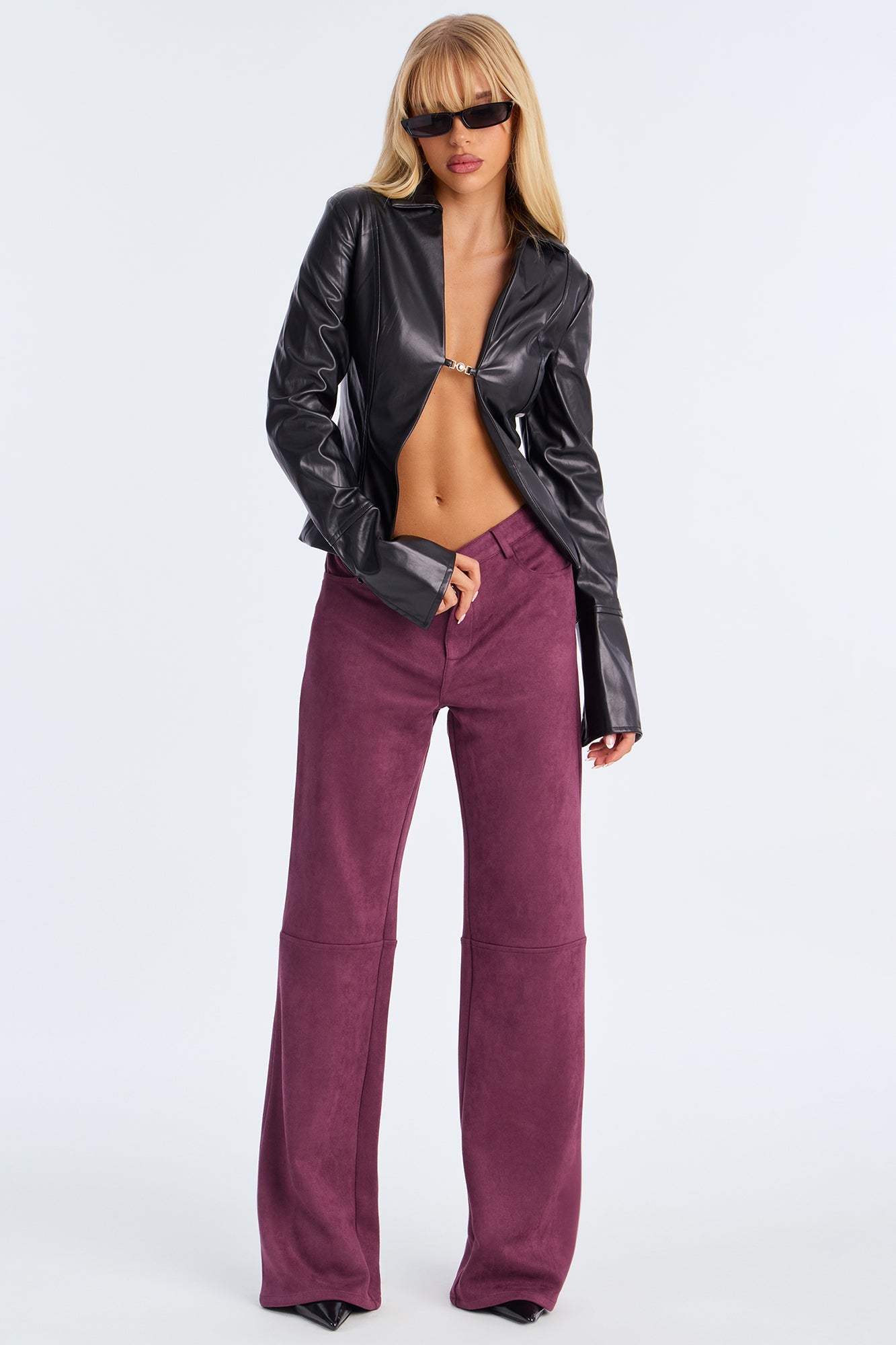 You Lost Me Faux Leather Top - Black