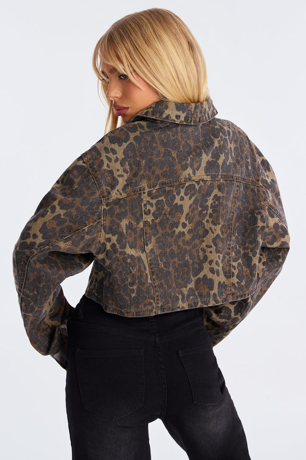 Jungle Brat Cropped Leopard Jacket - Leopard 