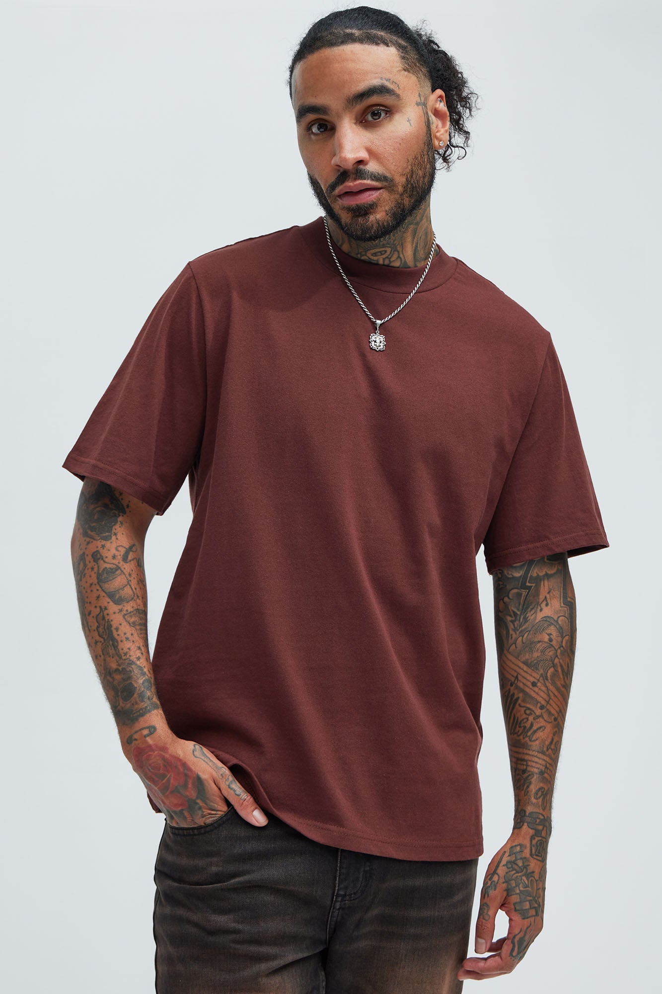 Oversized Heavyweight Tee 240GSM - Burgundy