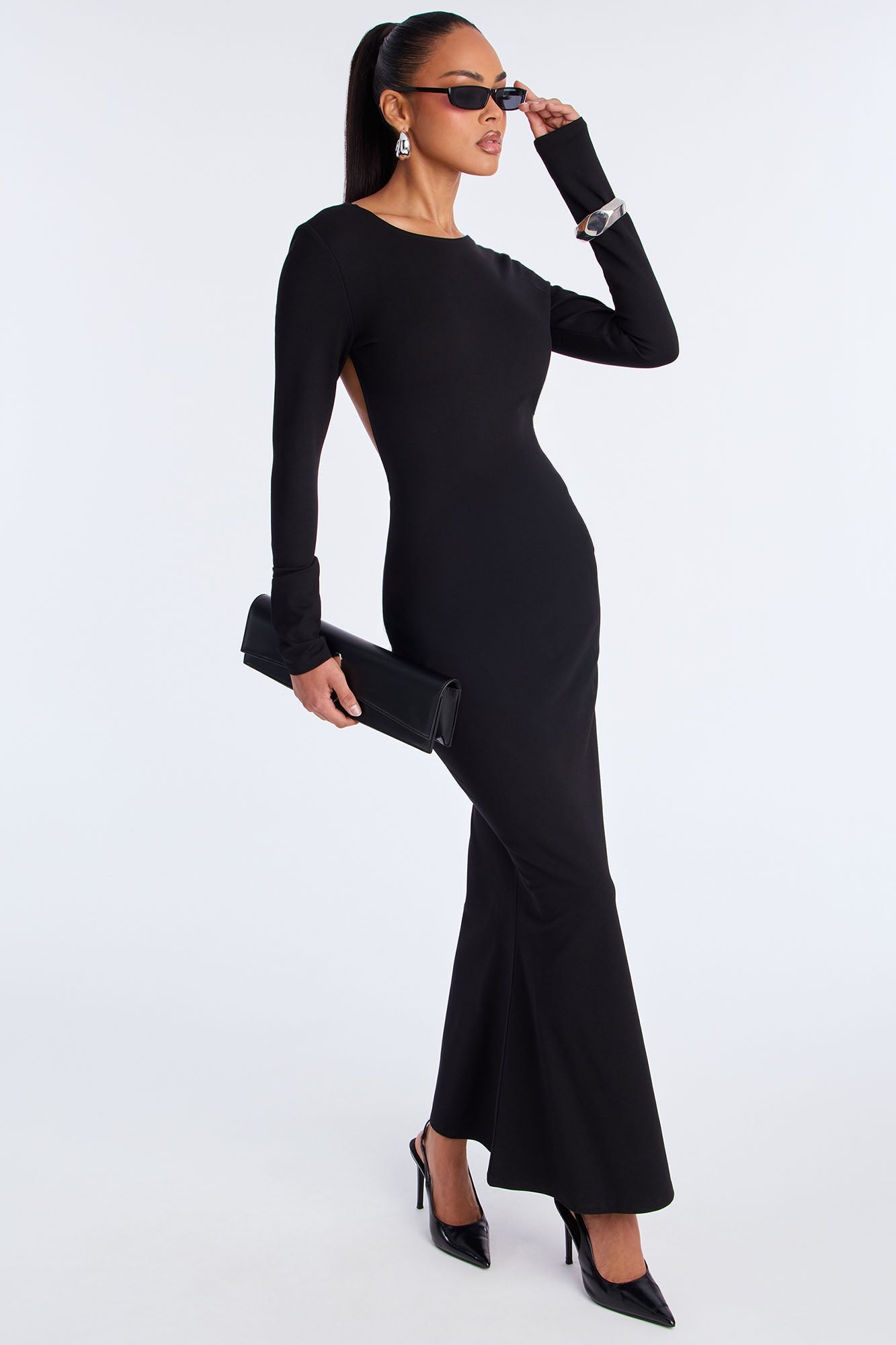 Good Trouble Backless Maxi Dress - Black